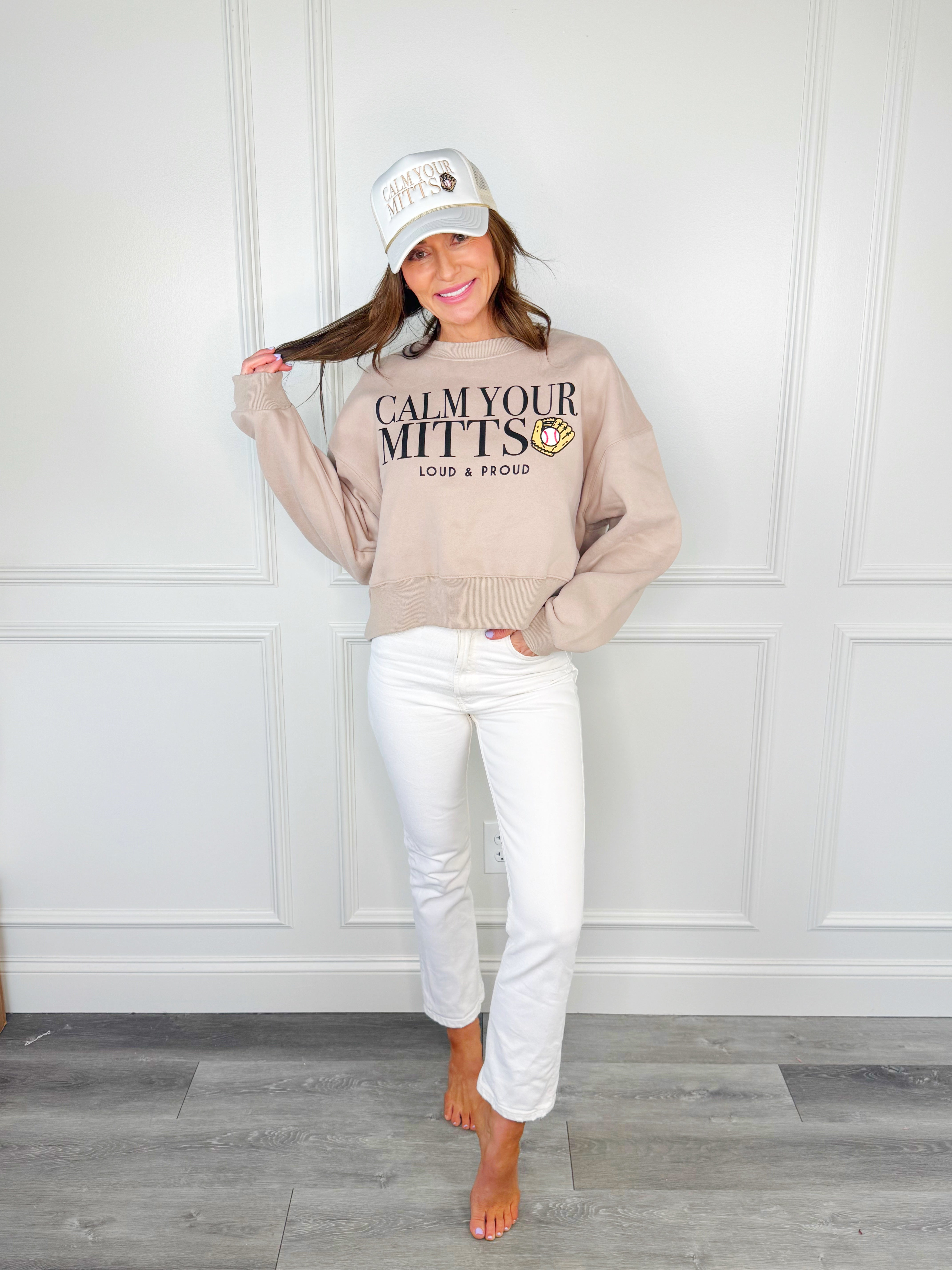 Calm Your Mitts Crop Sweatshirt