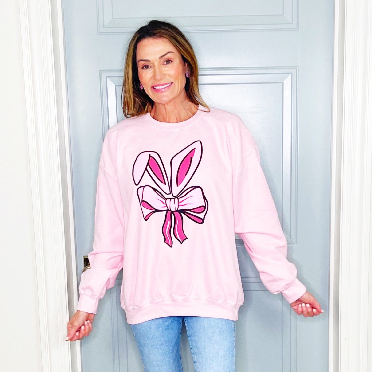 Coquette Bunny Light Pink Sweatshirt