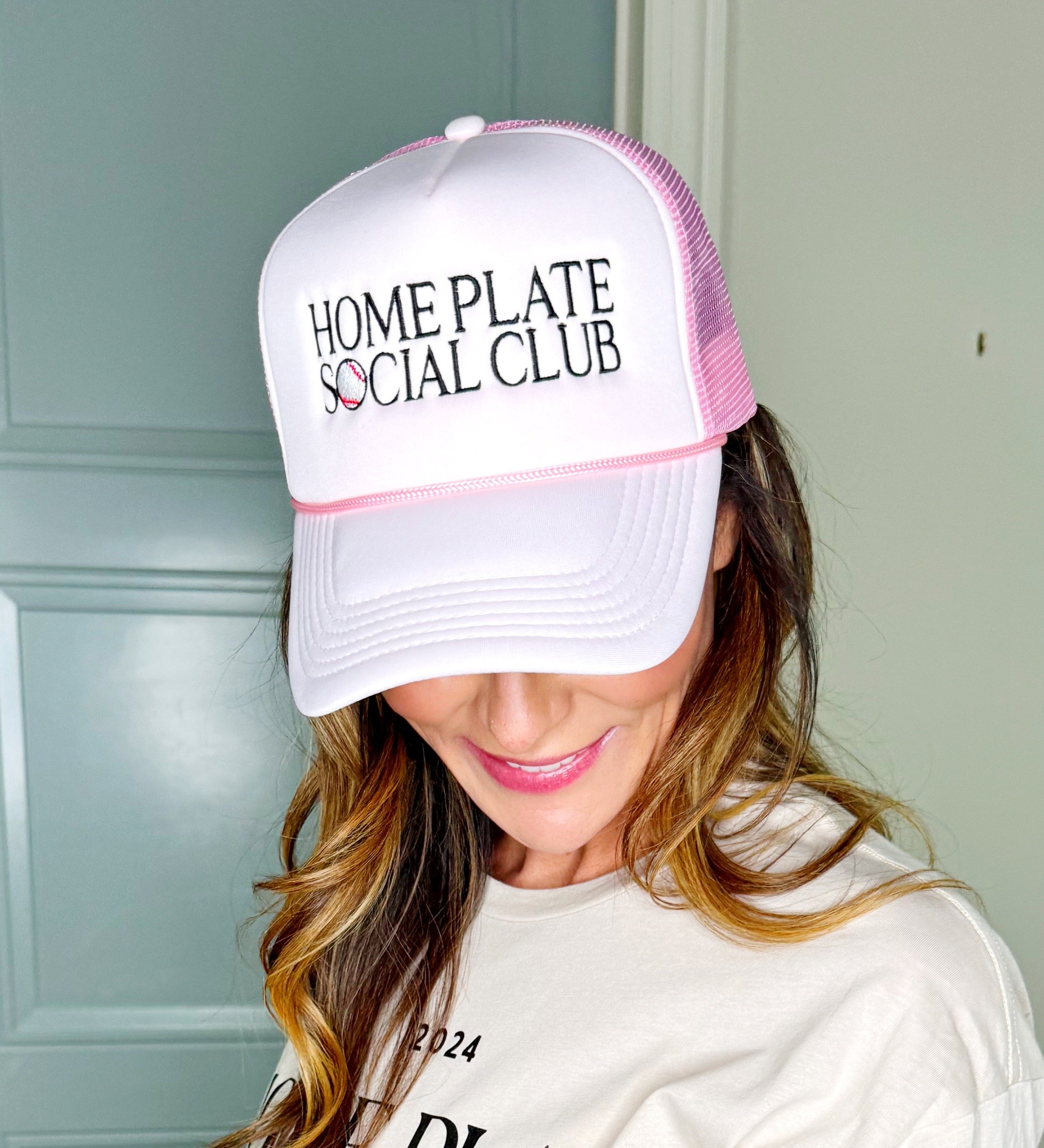 Home Plate Social Club Pink Trucker Hat
