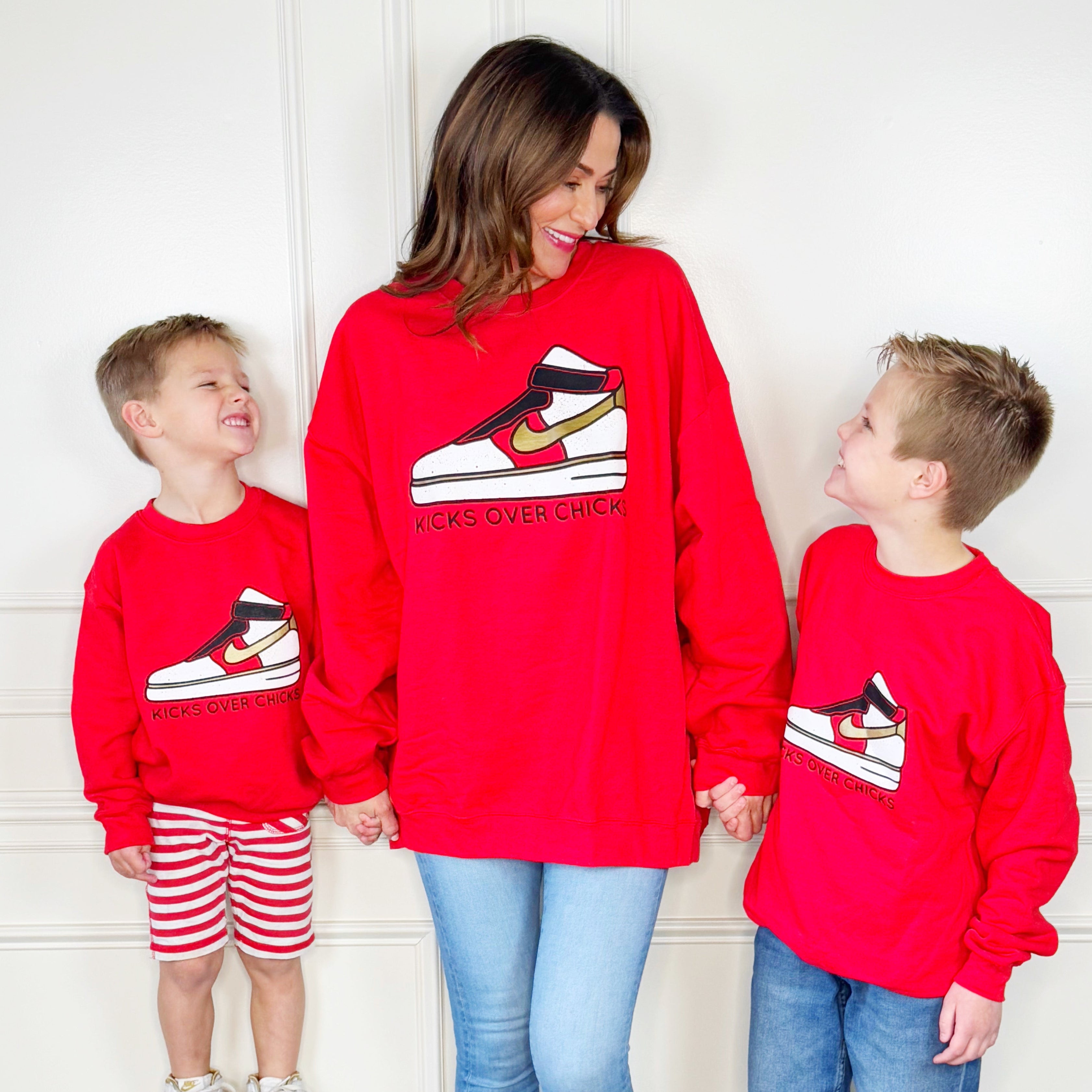 Kicks Over Chicks Youth and Adult Sweatshirt