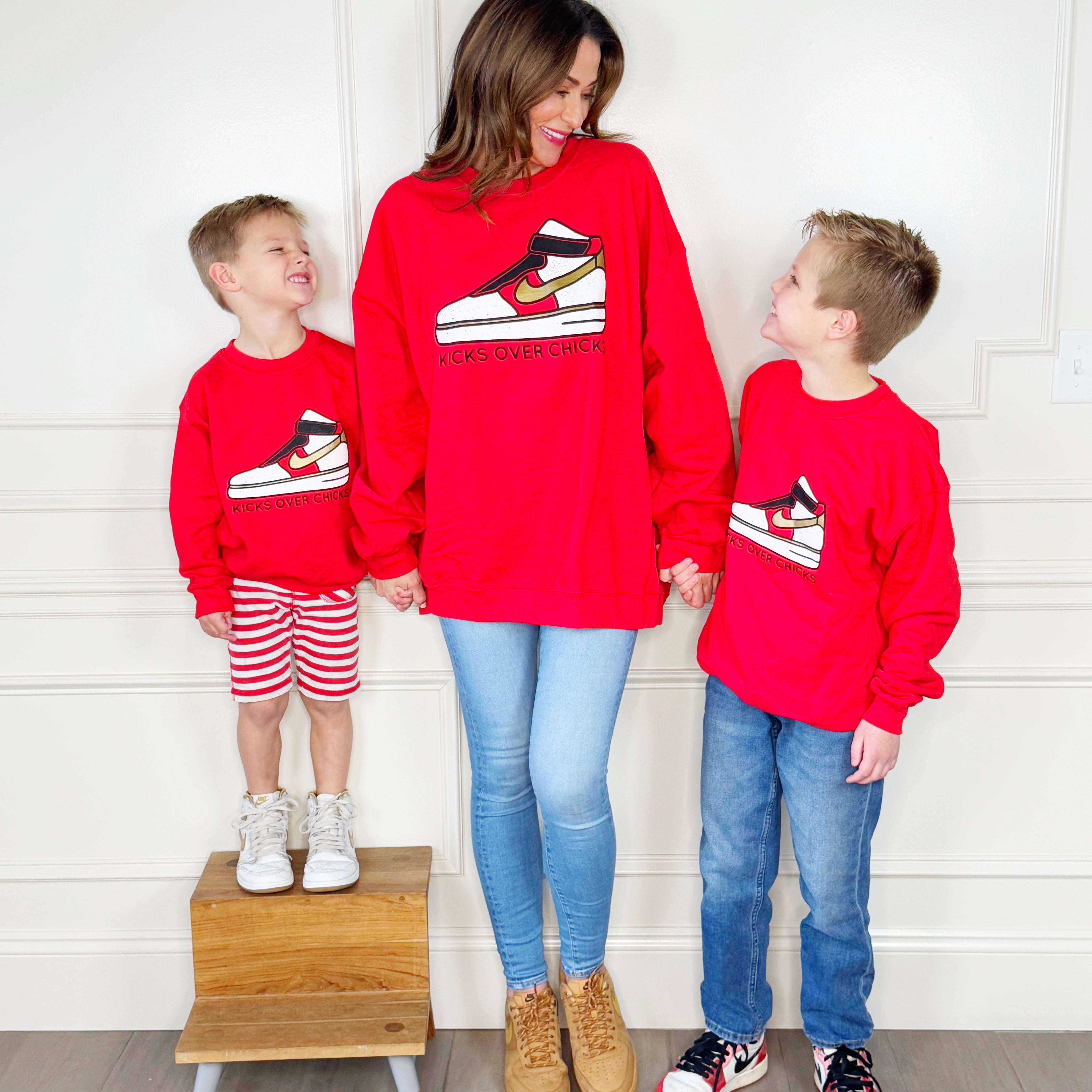 Kicks Over Chicks Youth and Adult Sweatshirt