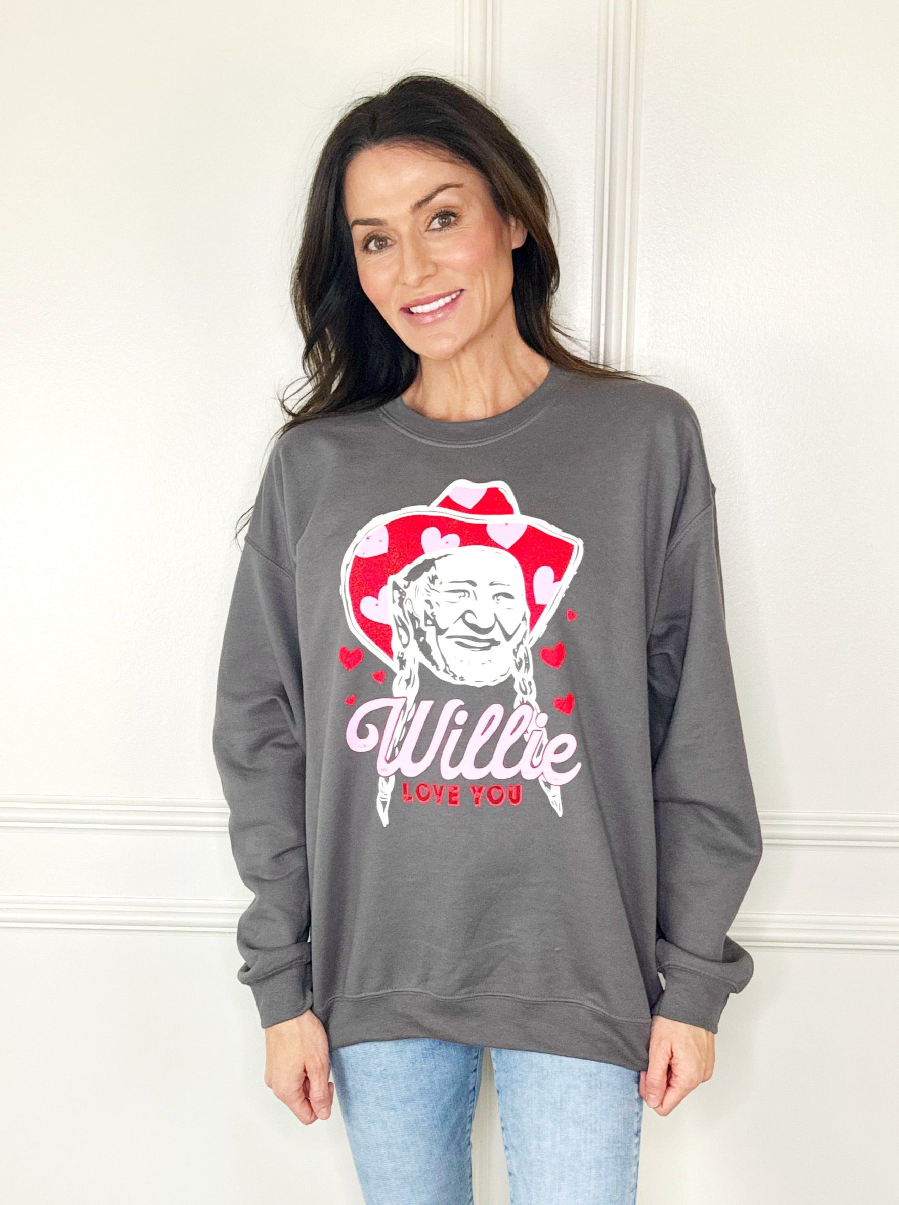 Willie Love You Vintage Valentine's Day Sweatshirt