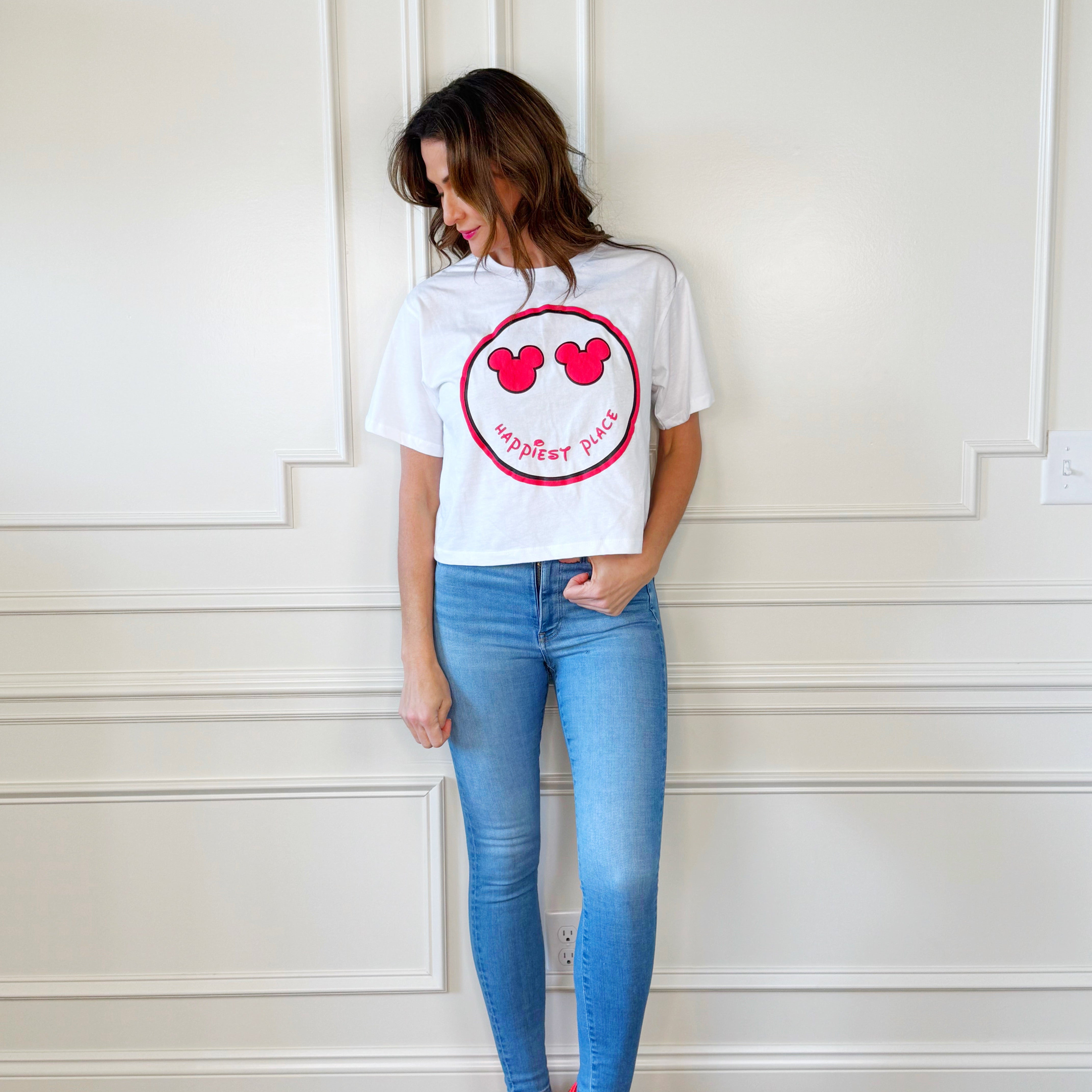 Puff Happiest Place Boy Smiley Cropped Tee