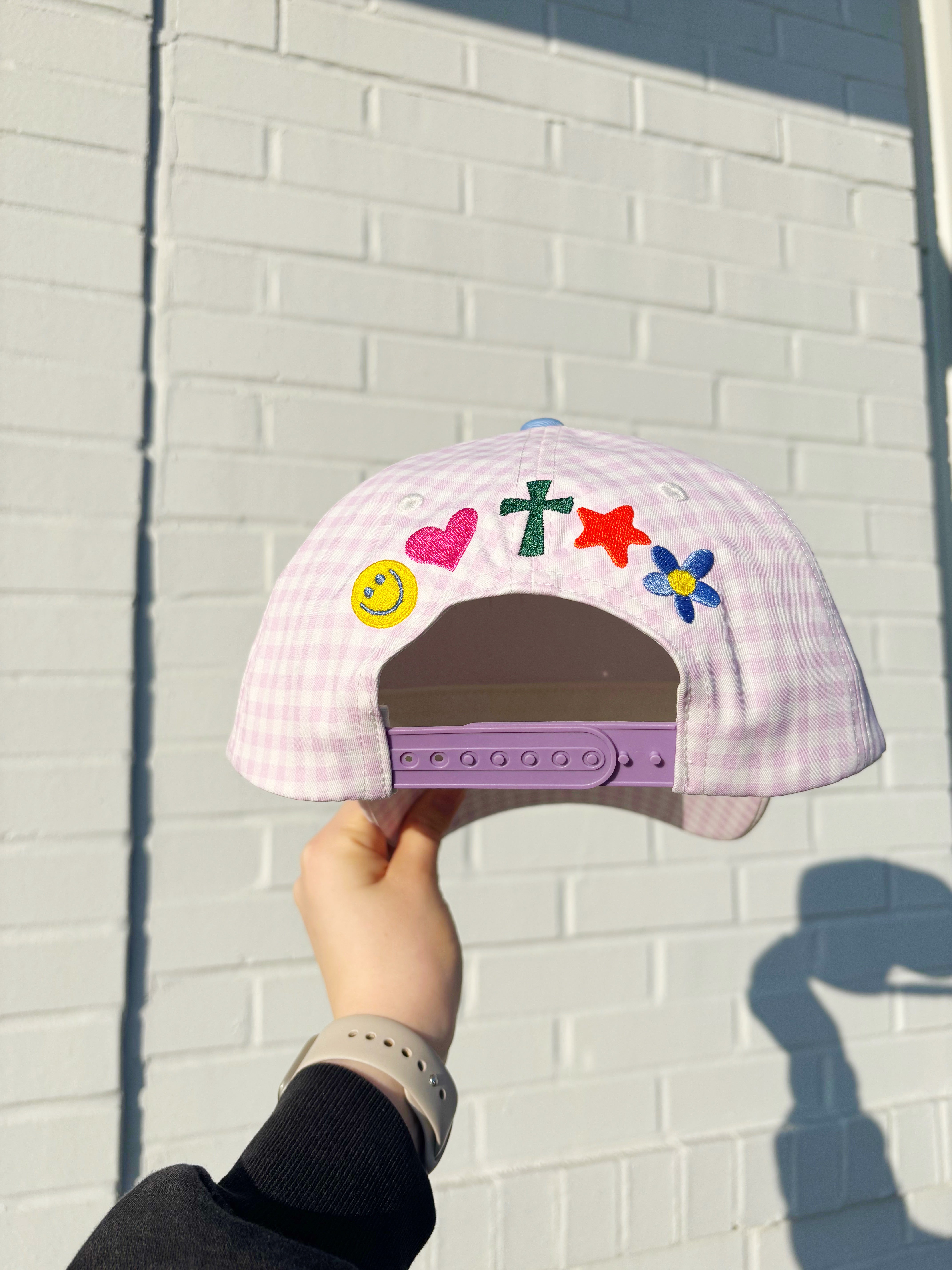 Purple Checker Jesus Loves You Hat- Pre Order