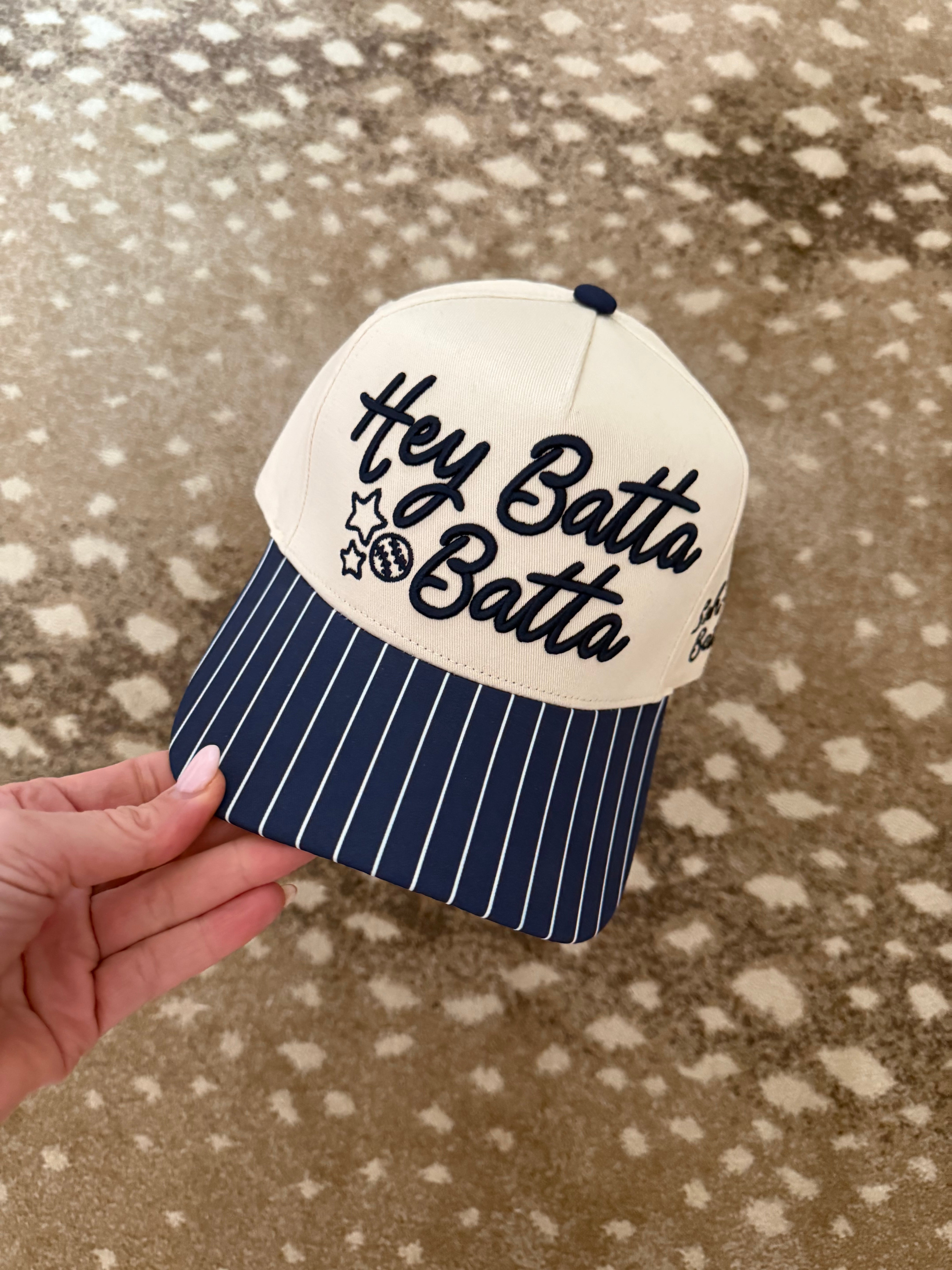 Navy Stripes Hey Batta Batta Hat-Pre Order
