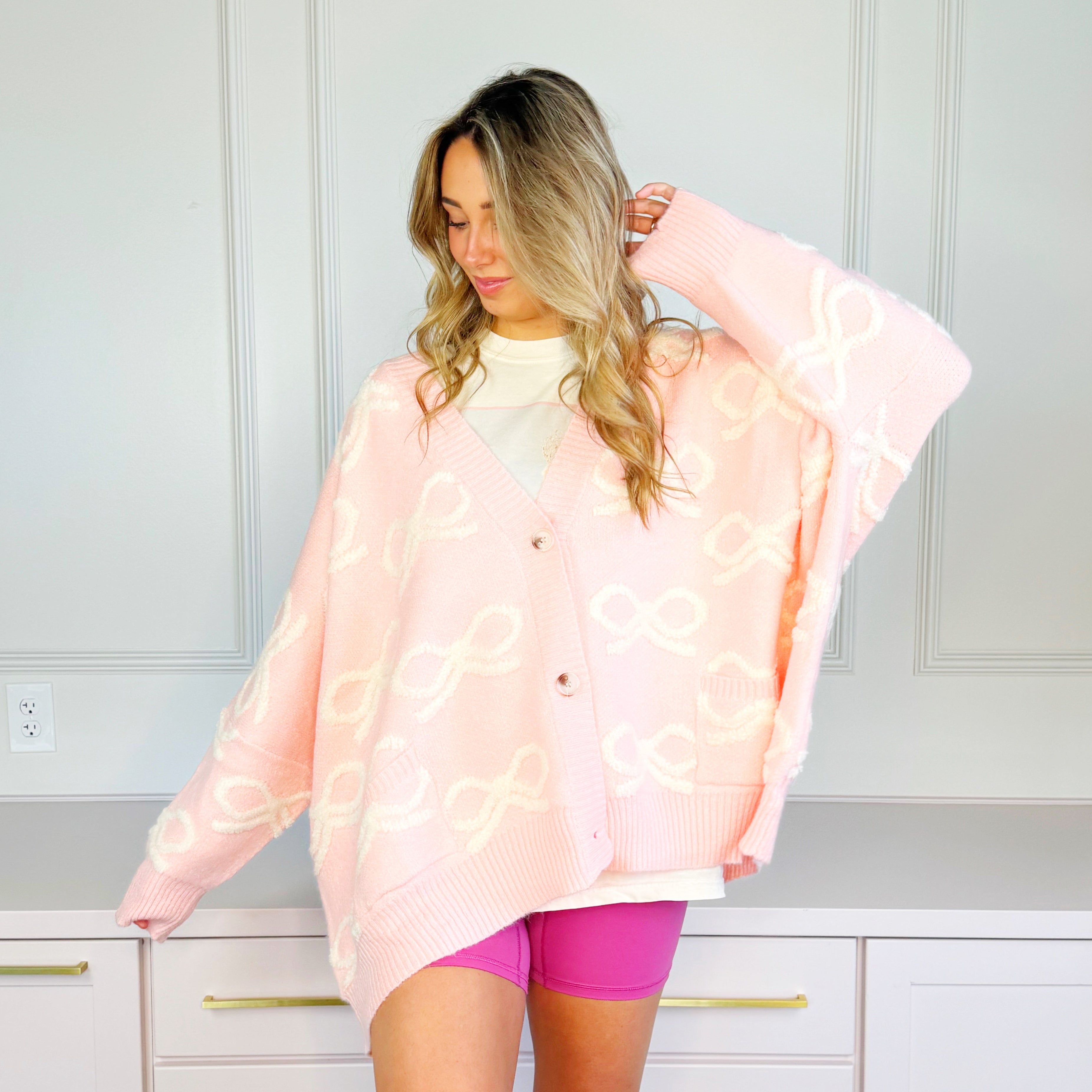 Baby Pink Bows Cardigan