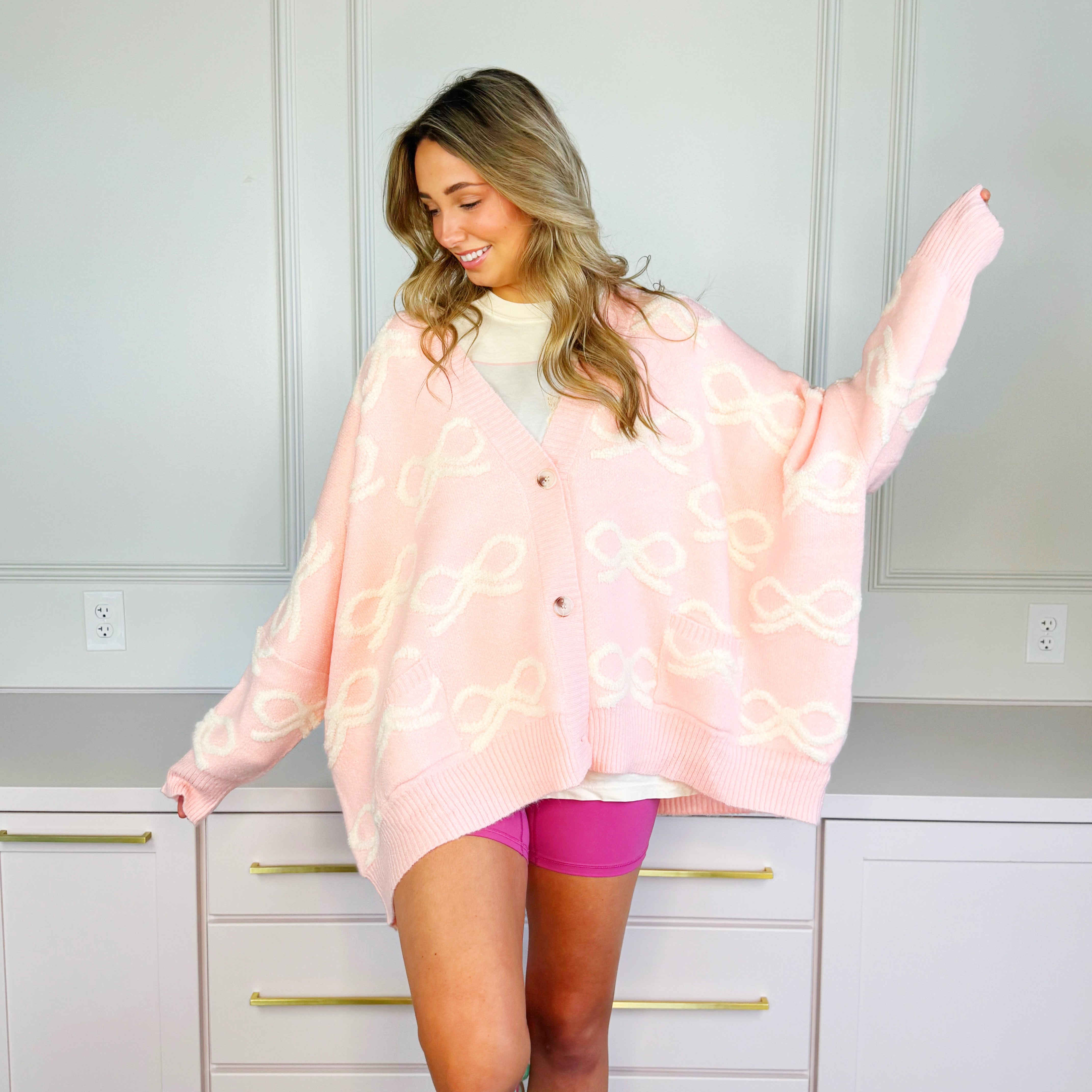 Baby Pink Bows Cardigan