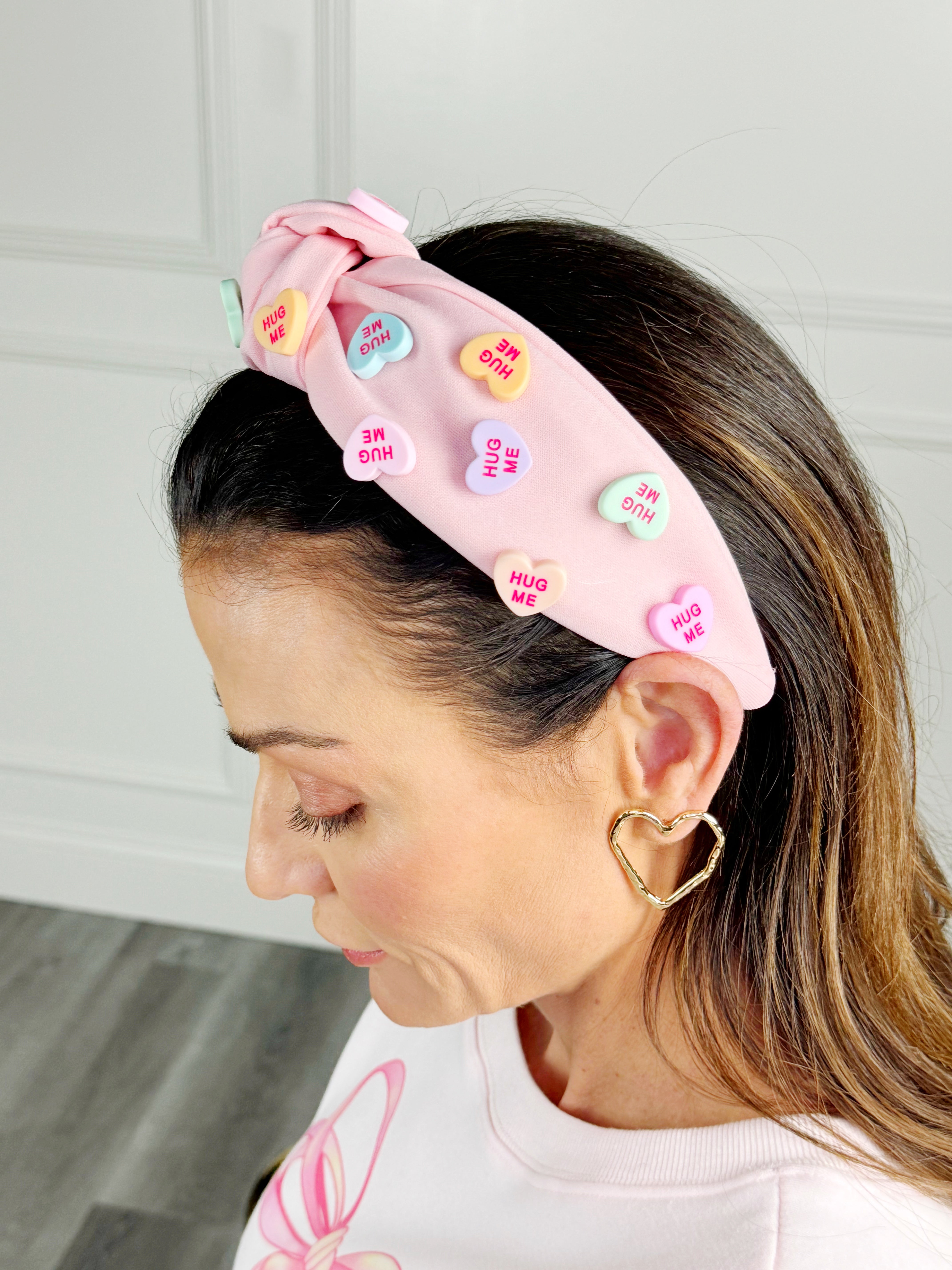 Pink Candy Heart Headband