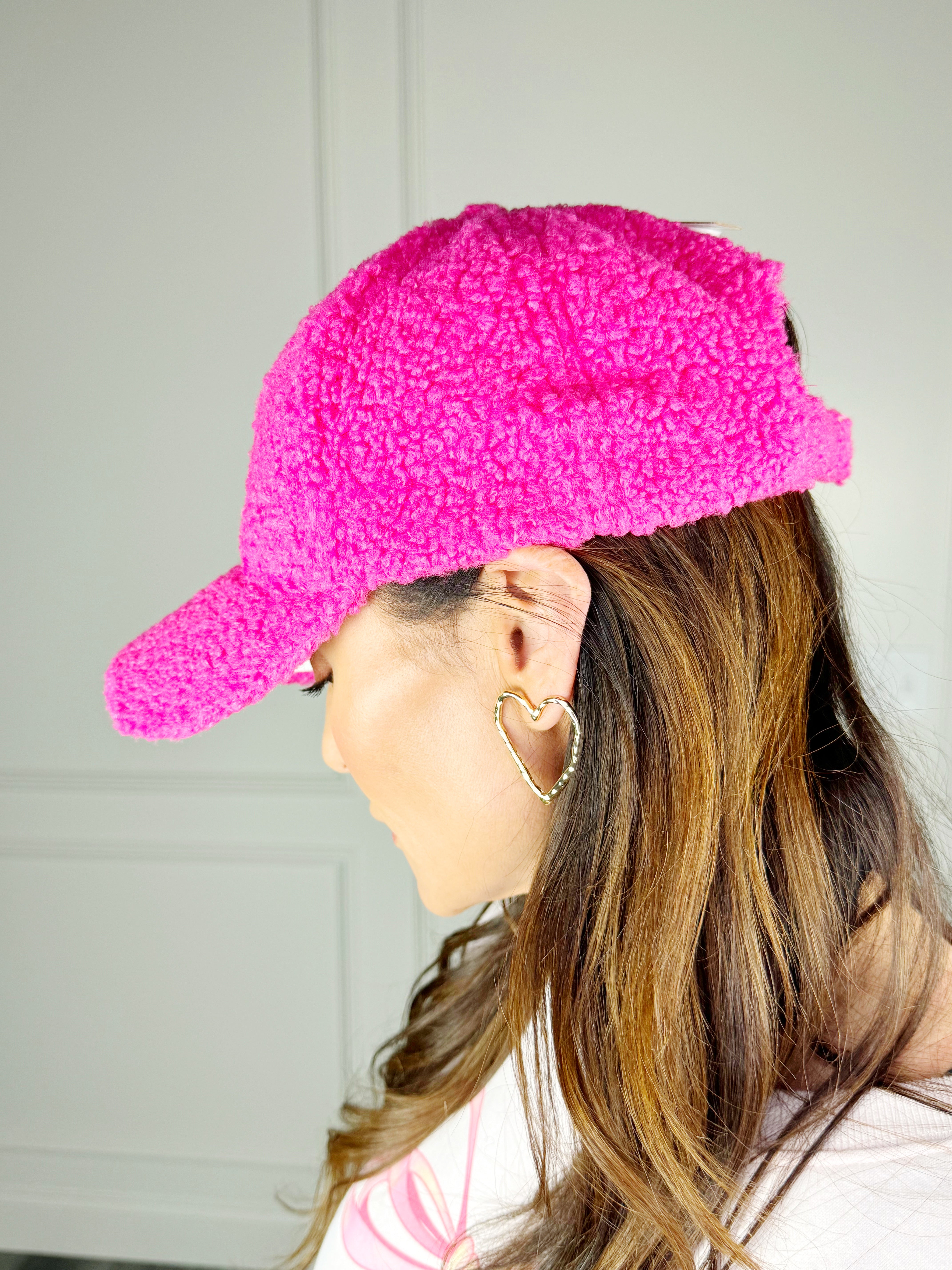 Pink Fuzzy Trucker Hat