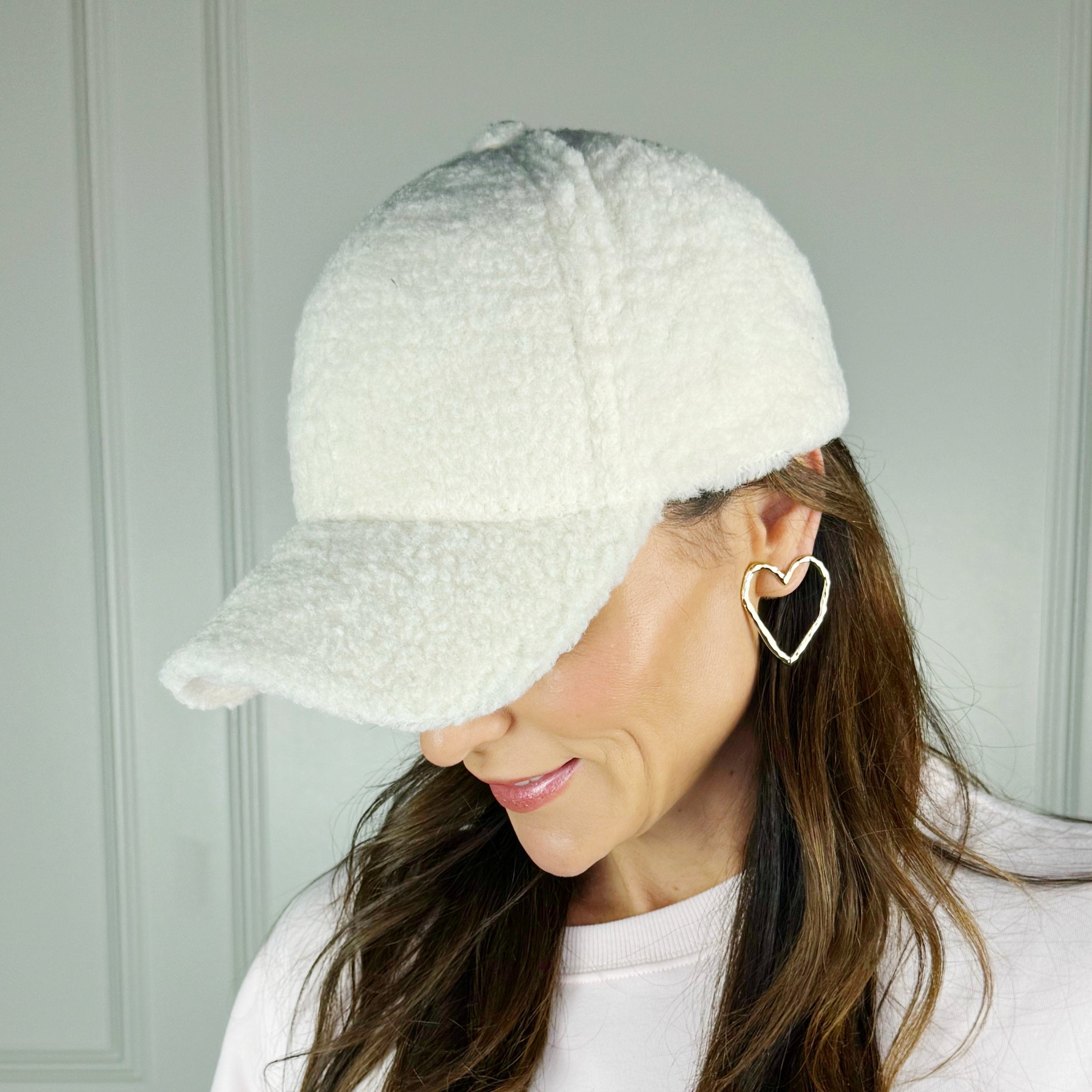 Cream Fuzzy Trucker Hat