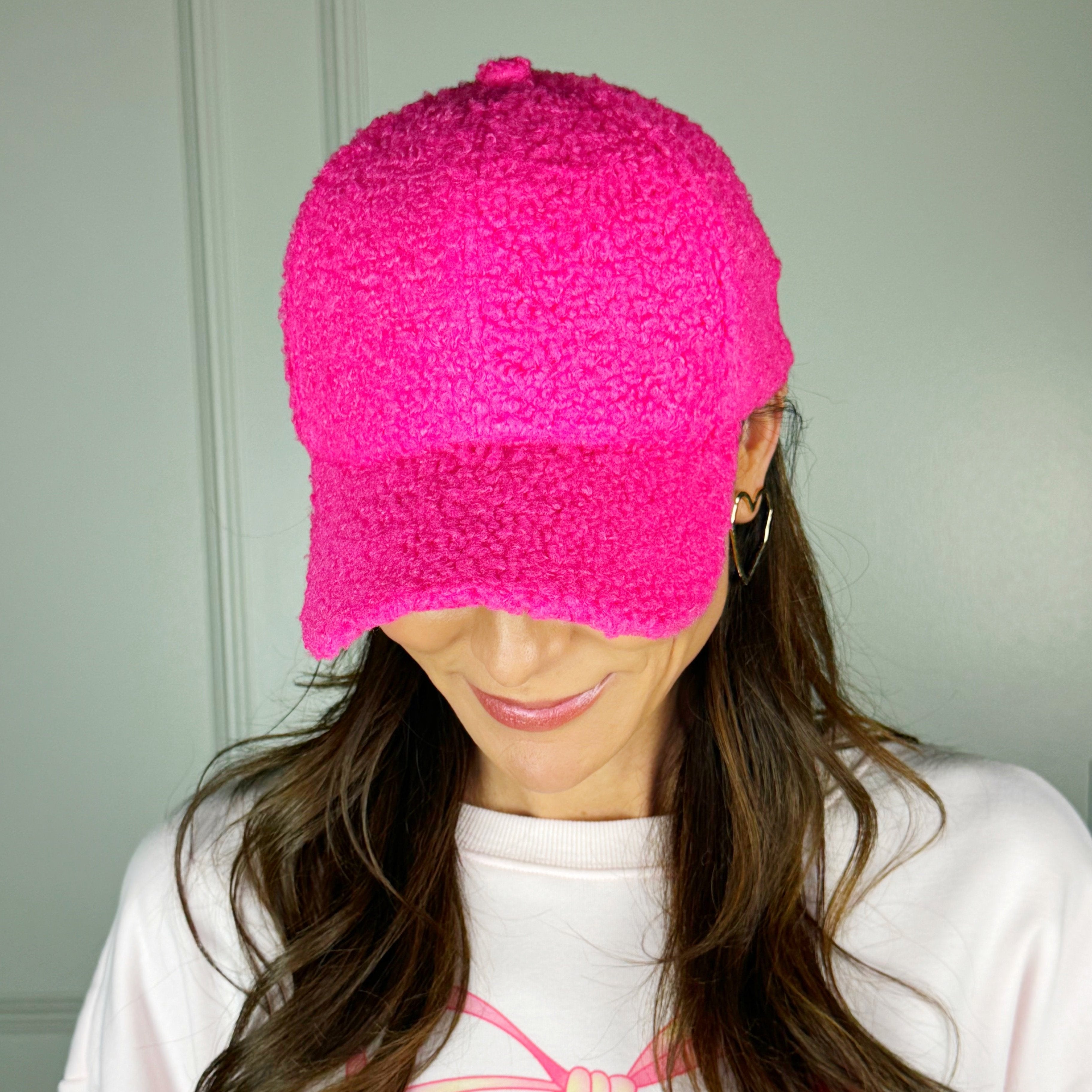 Pink Fuzzy Trucker Hat