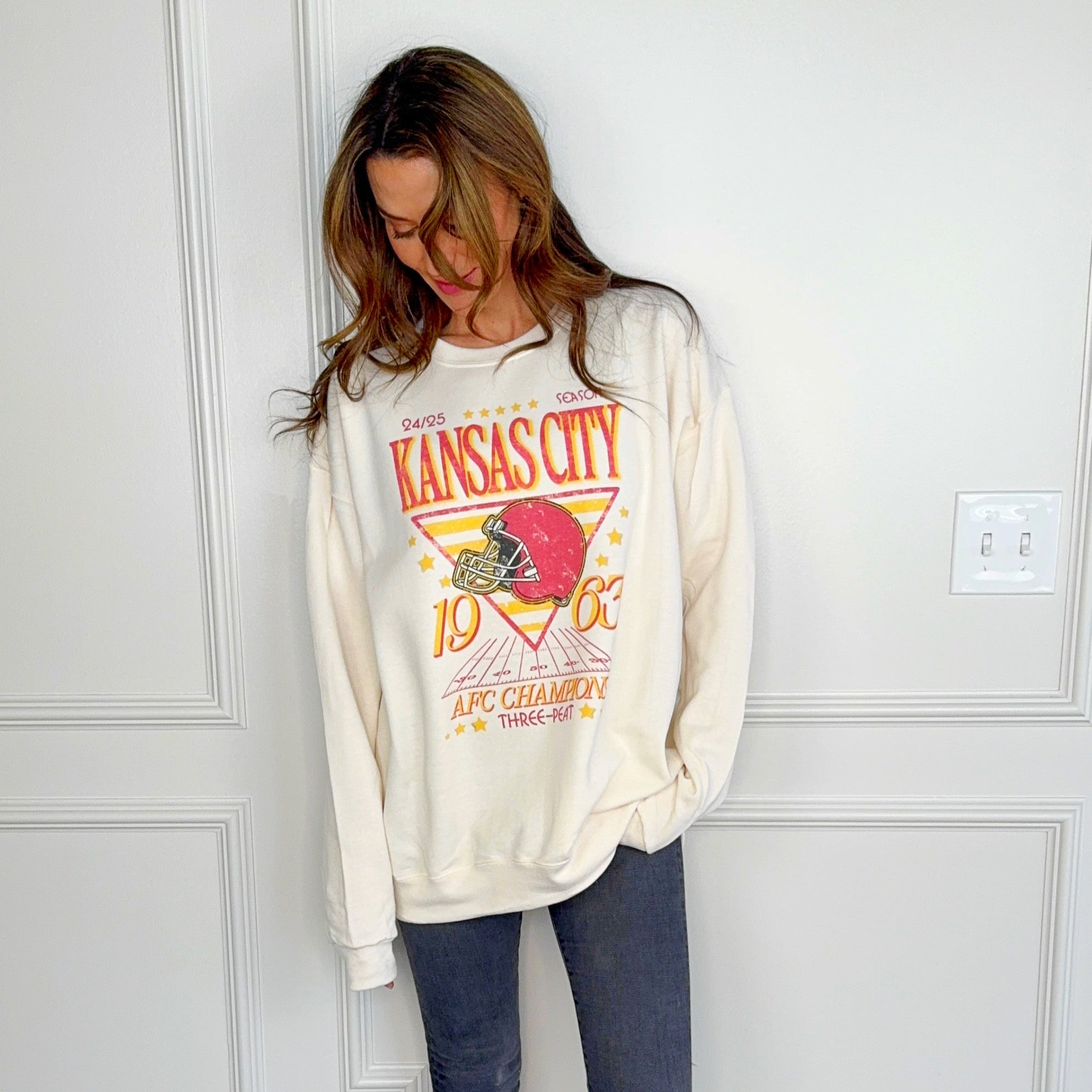 Vintage Kansas City Helmet Youth & Adult Sweatshirt