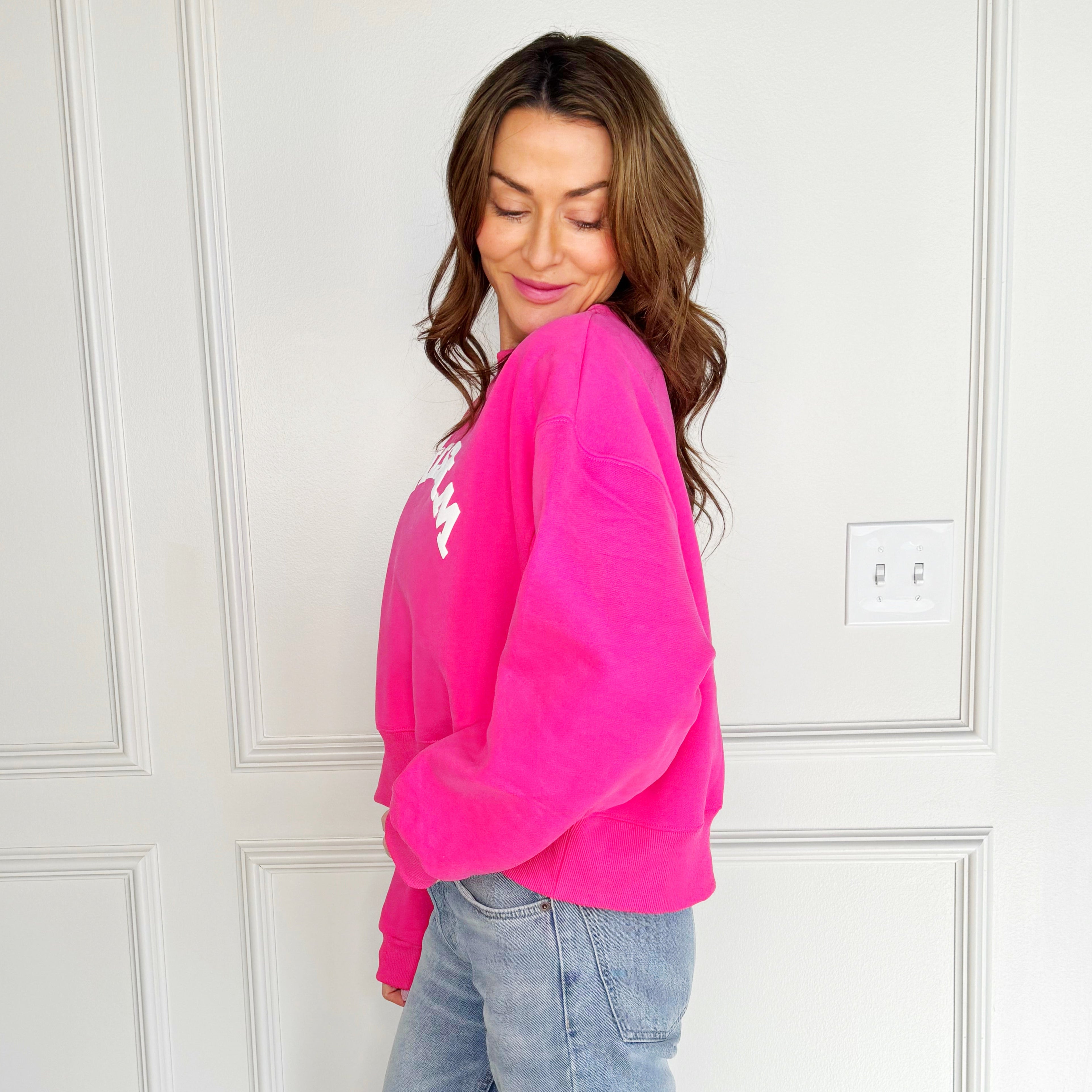 Upside Down Puff Wrestling Cropped Sweatshirt