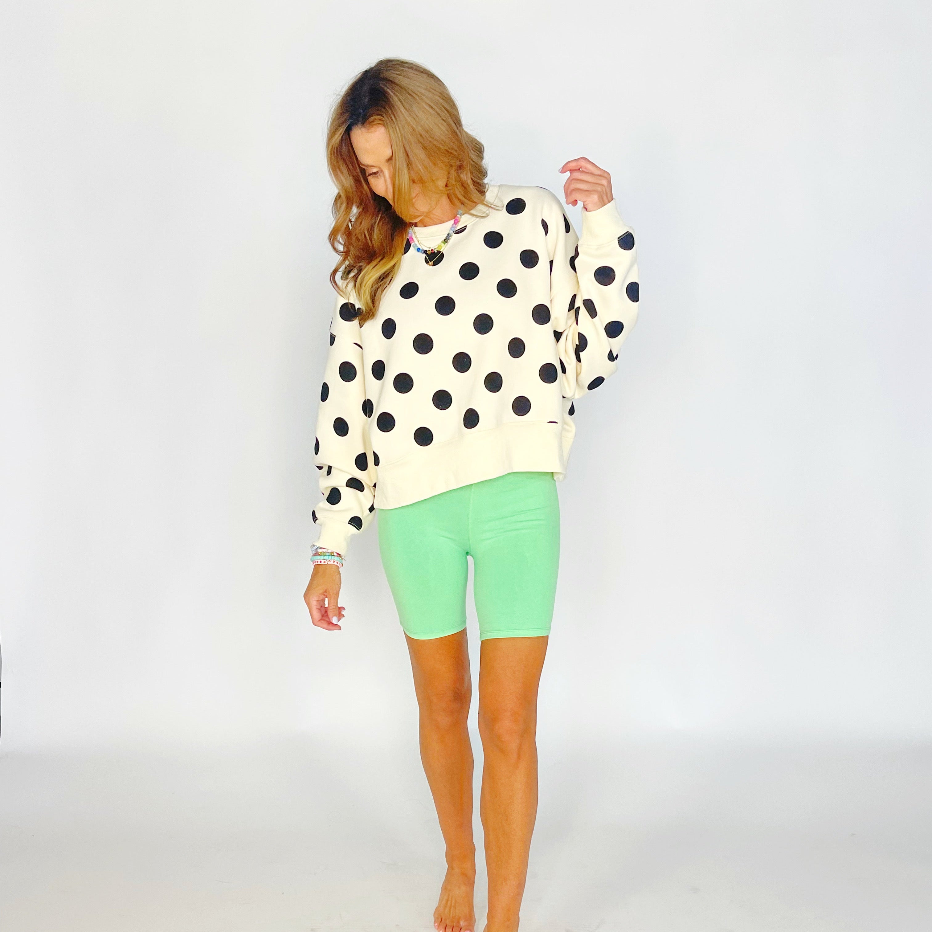 Polka Dot Crop Sweatshirt