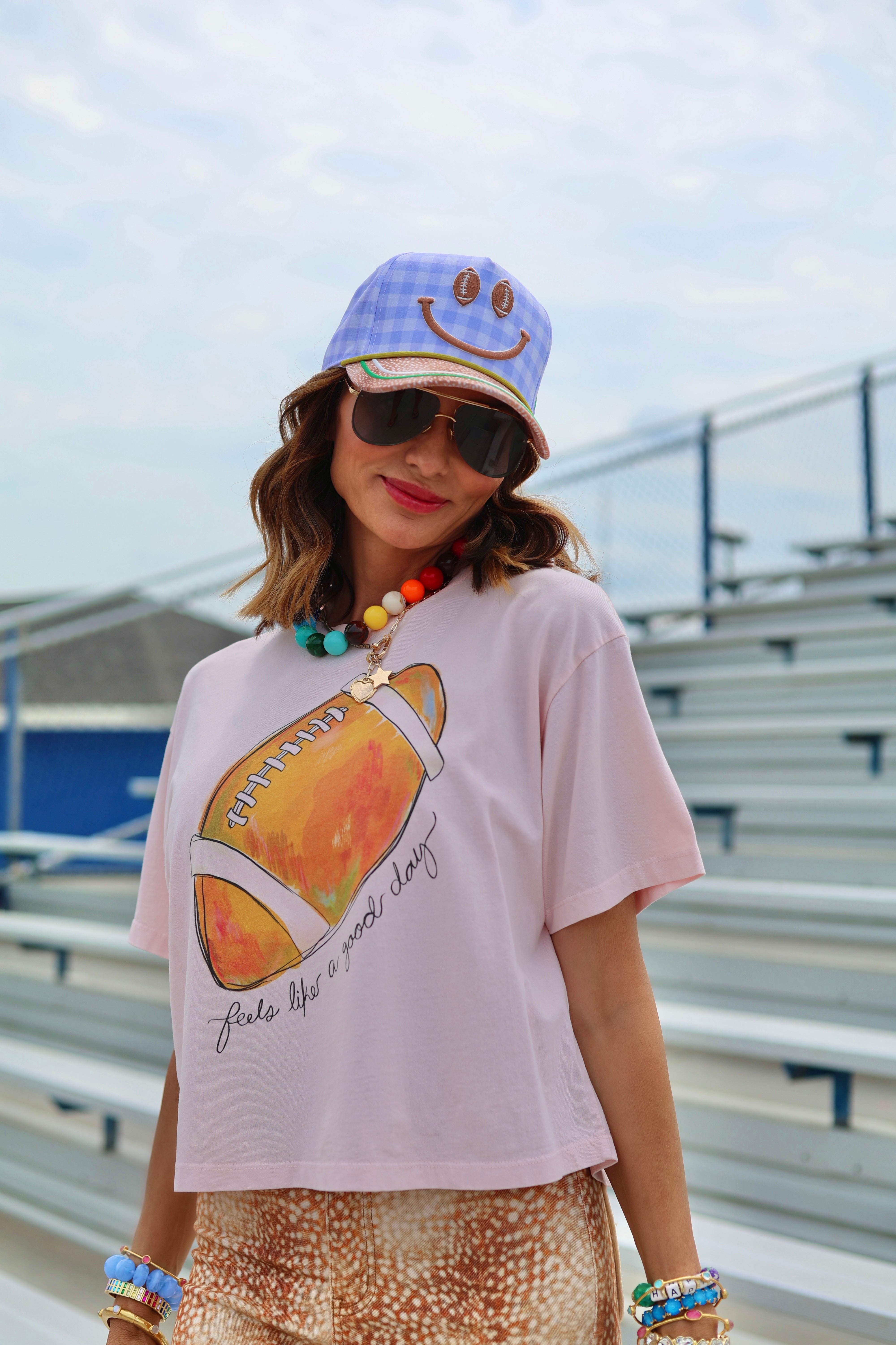 Feels Like A Good Day Football Crop Tee