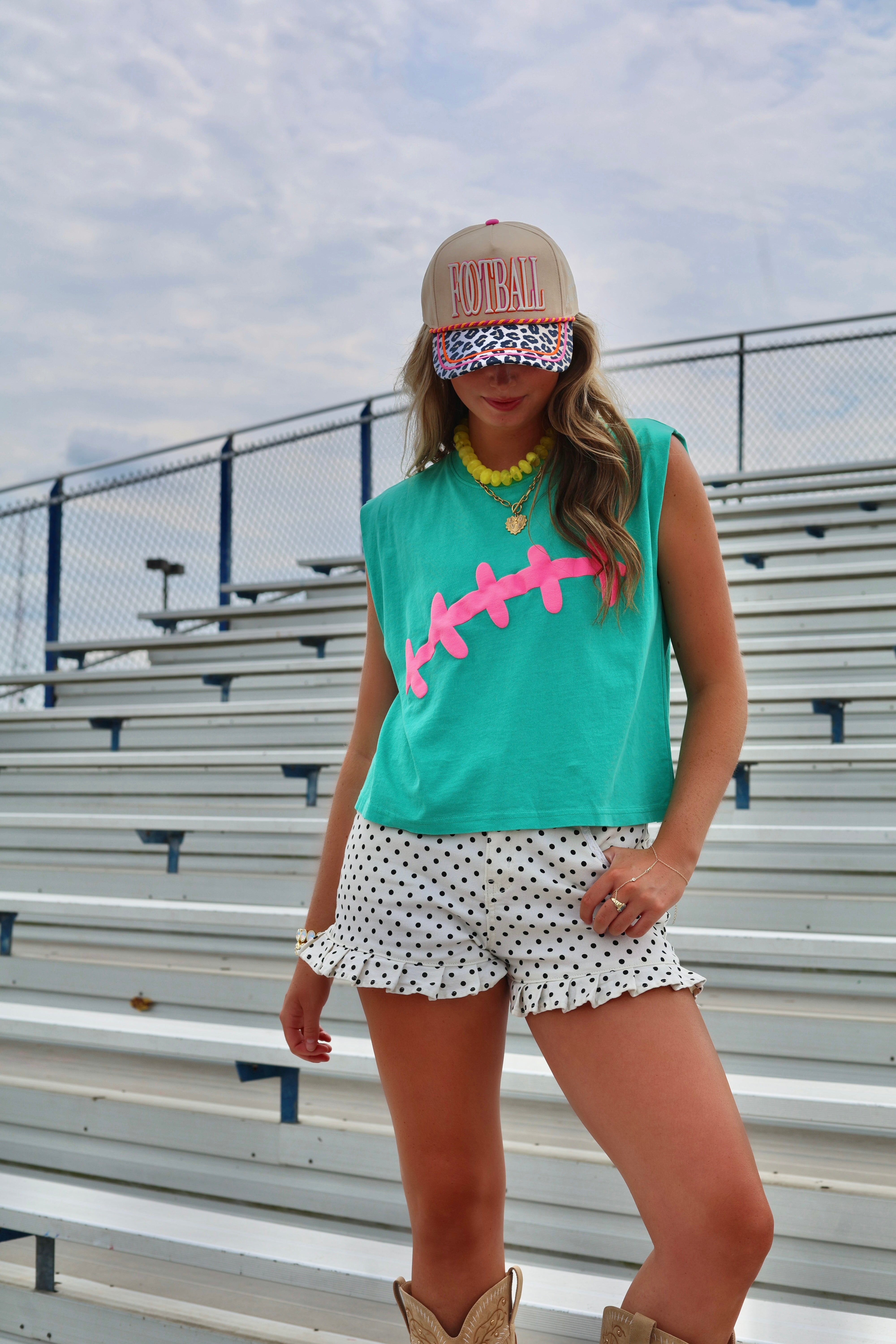 Football Laces Tank - Green