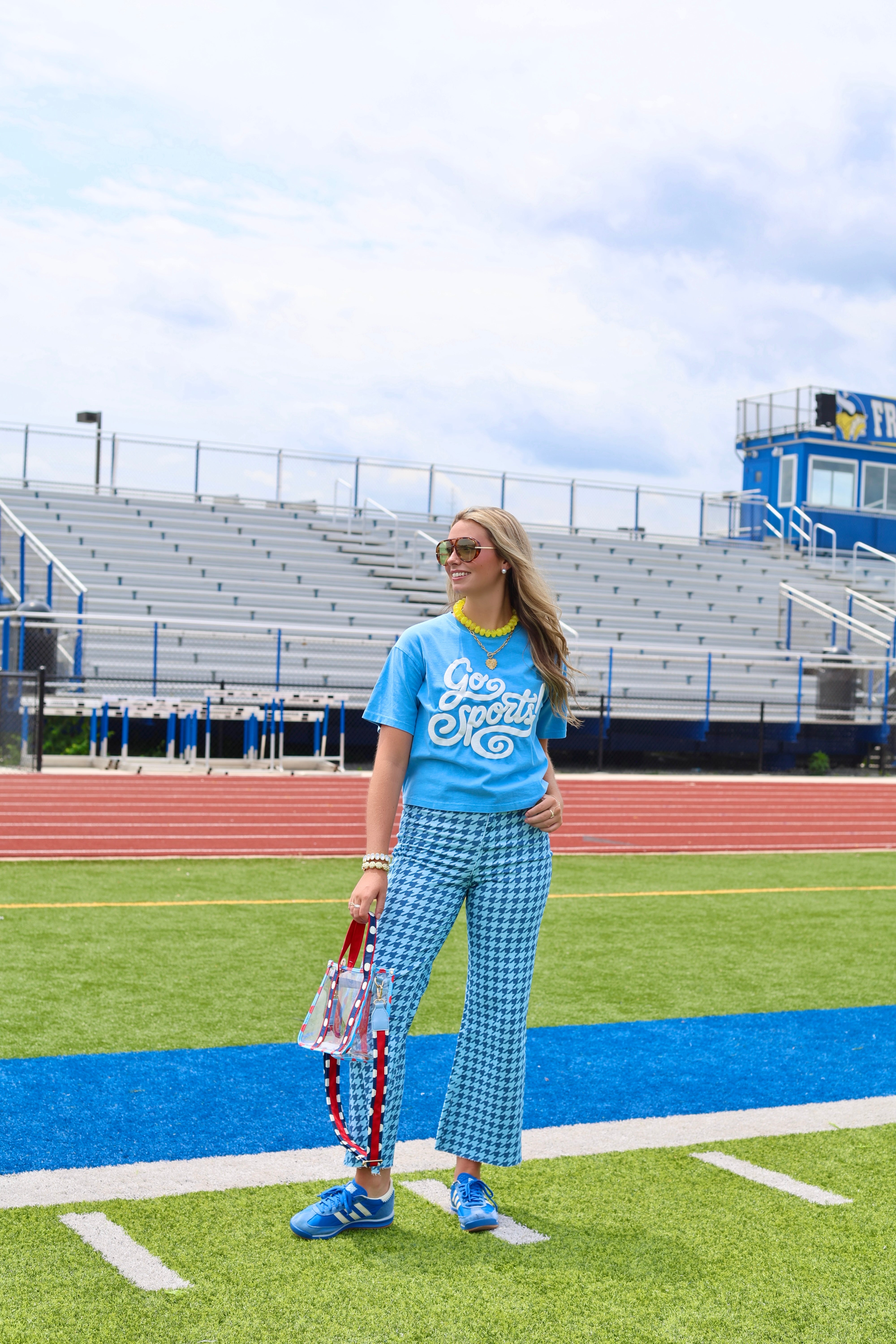 Blue Go Sports Crop Tee