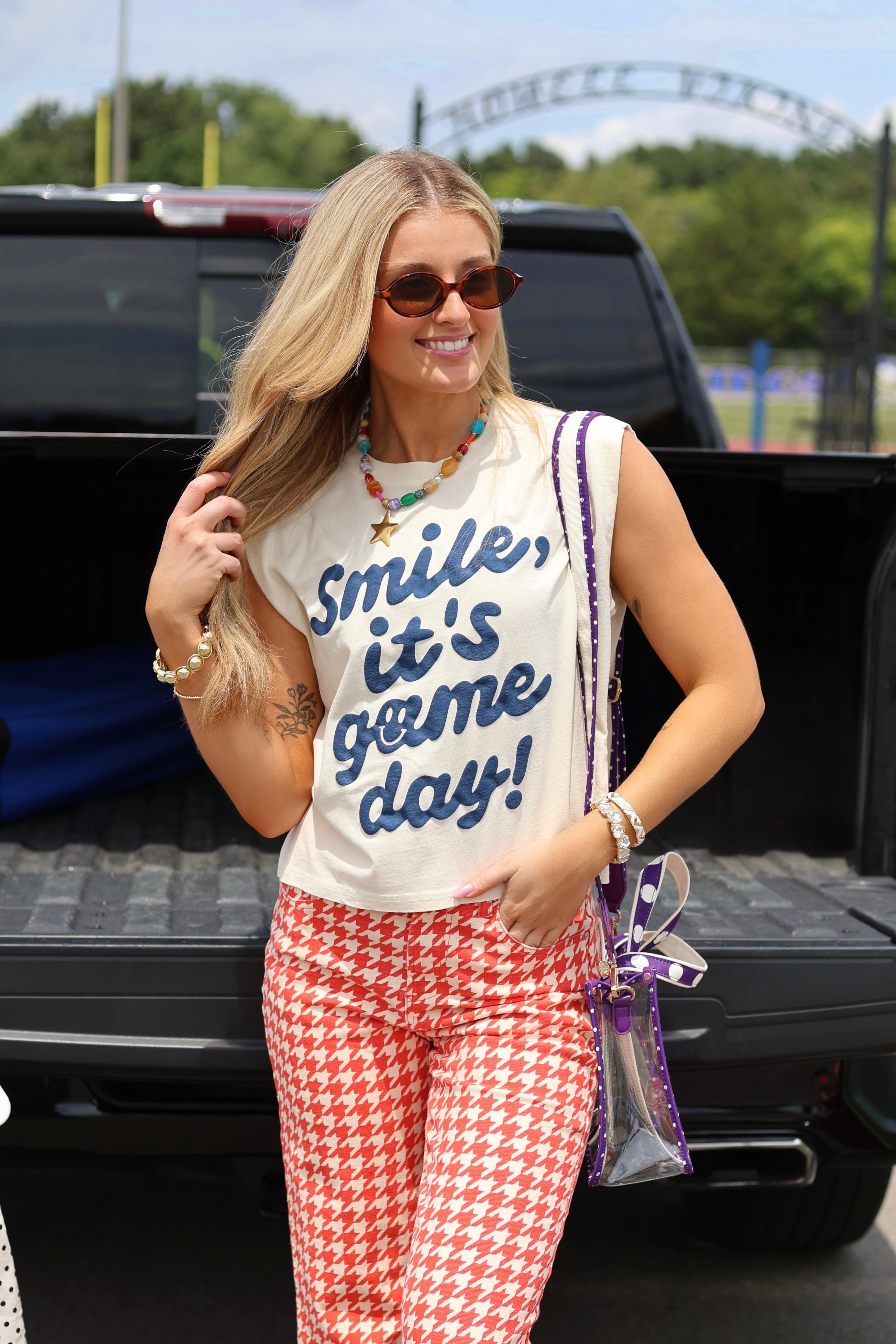 Blue Smile, It's Game Day Tank