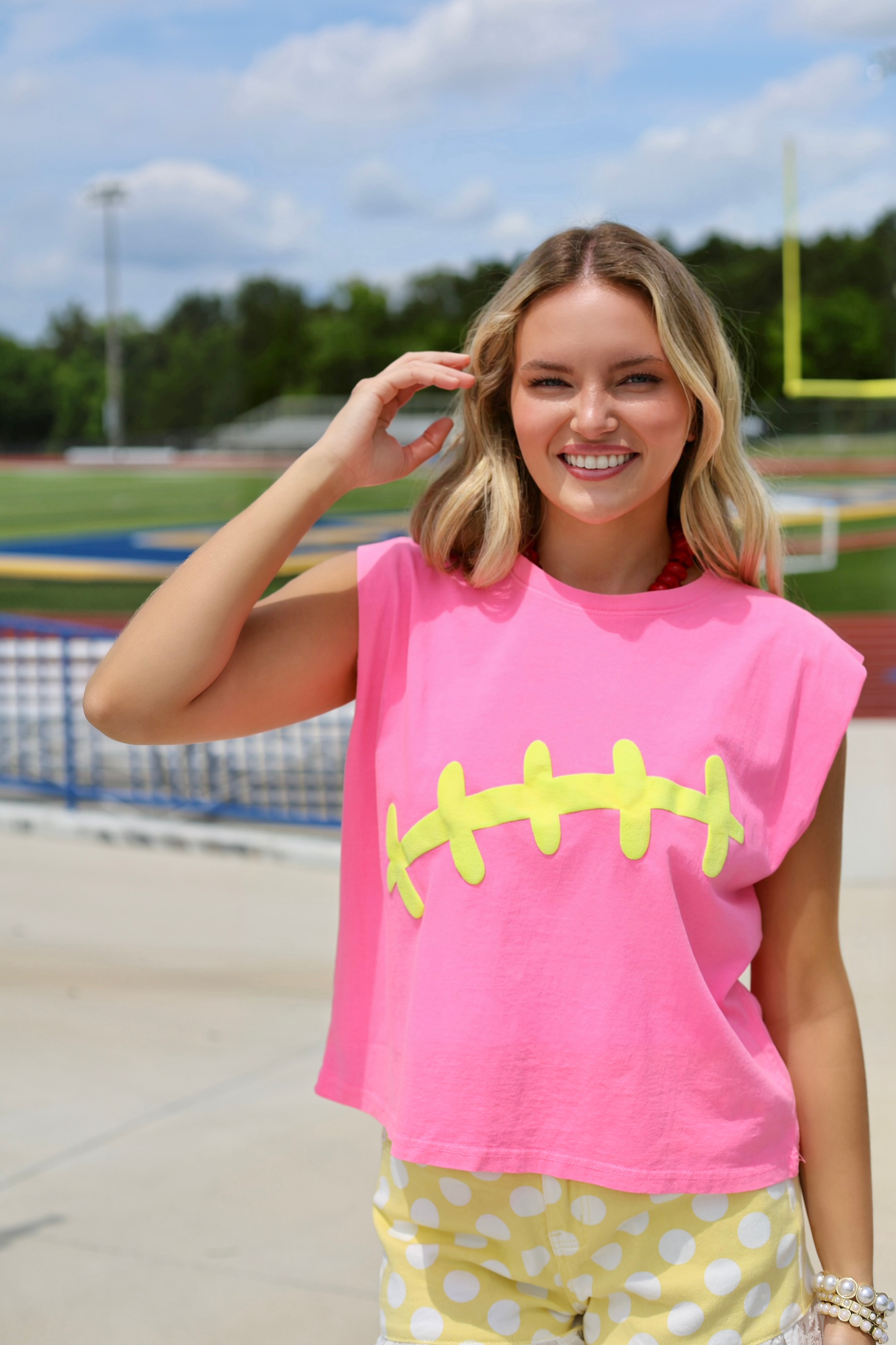 Neon Pink Laces Tank