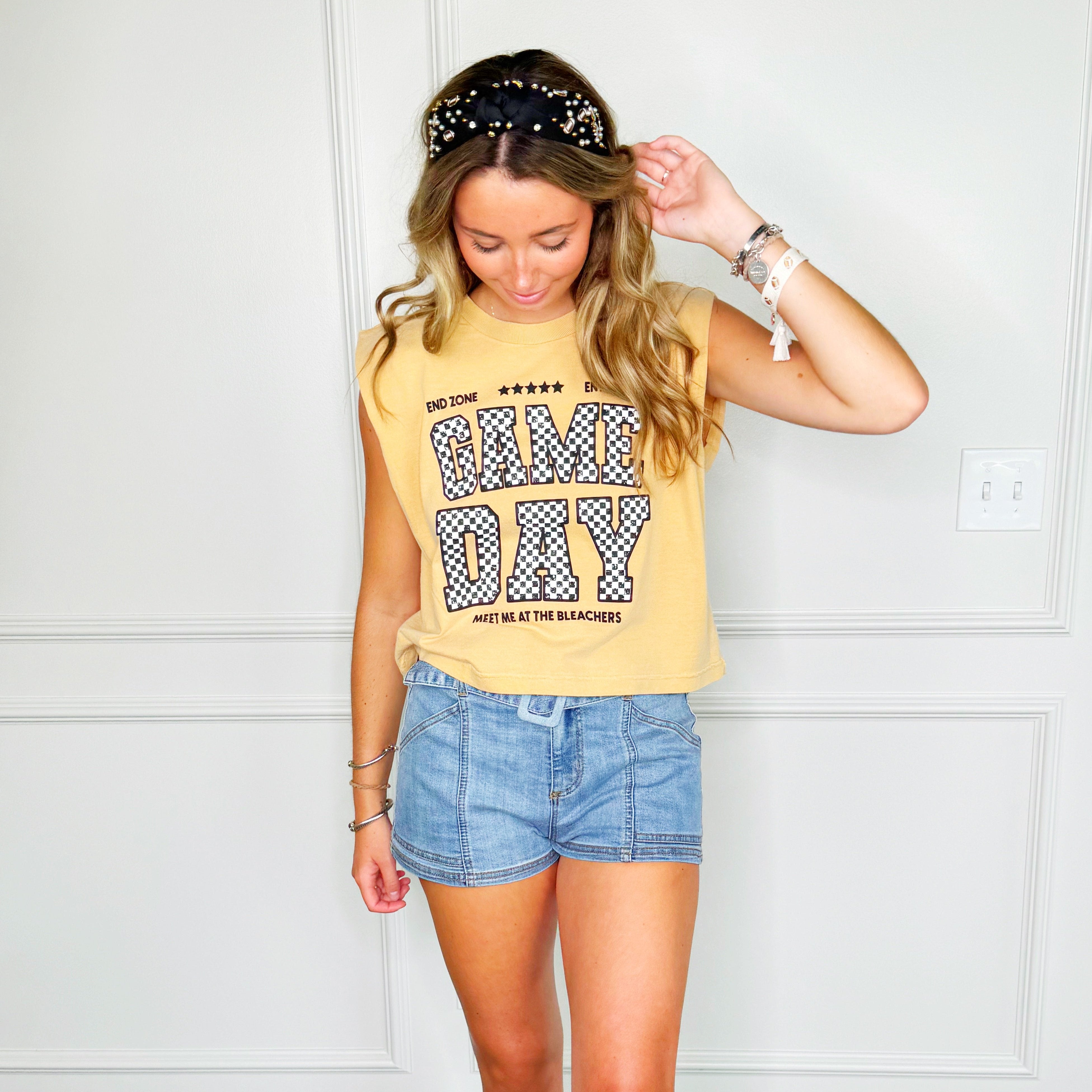 Checker Game Day Muscle Tee