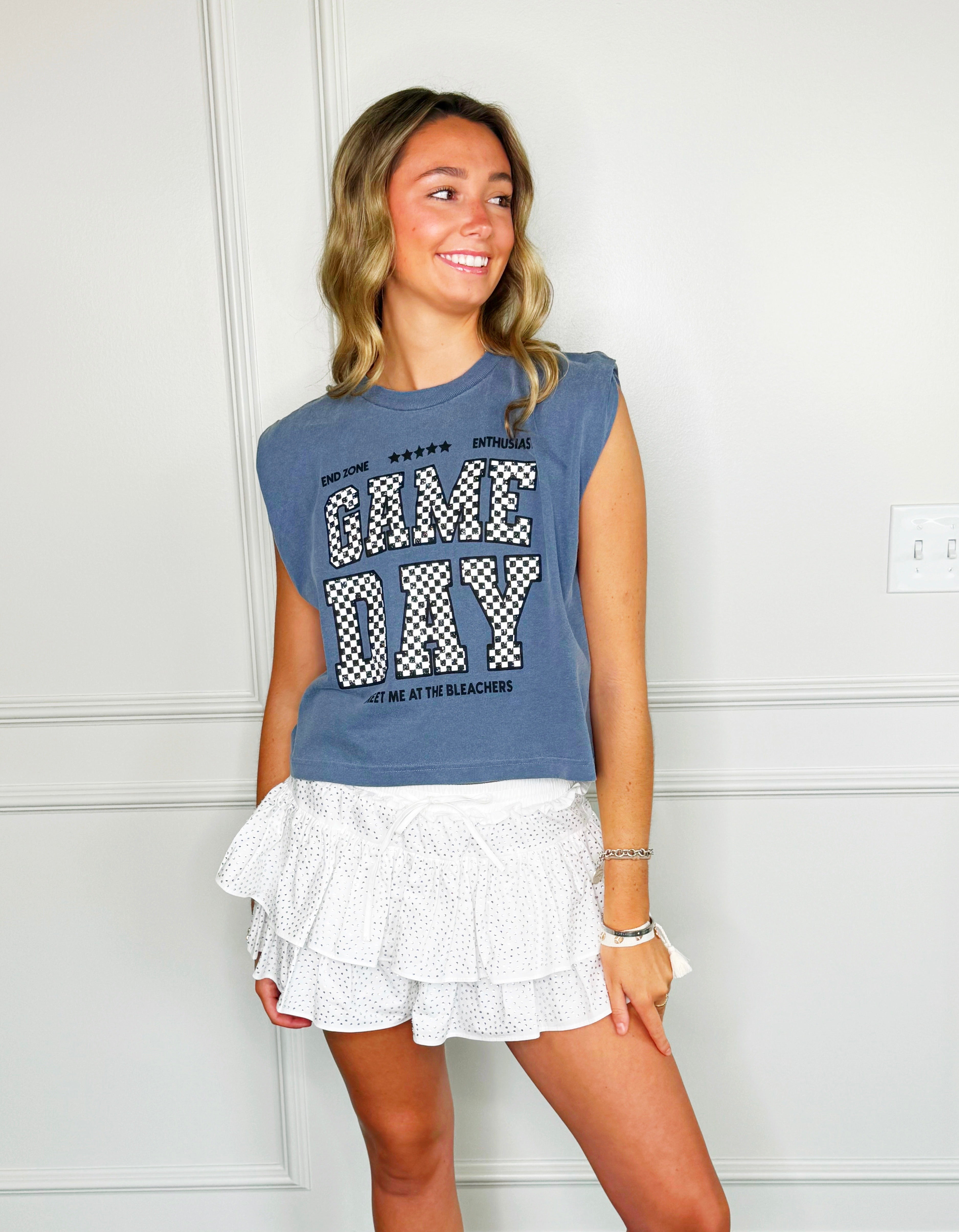 Checker Game Day Muscle Tee