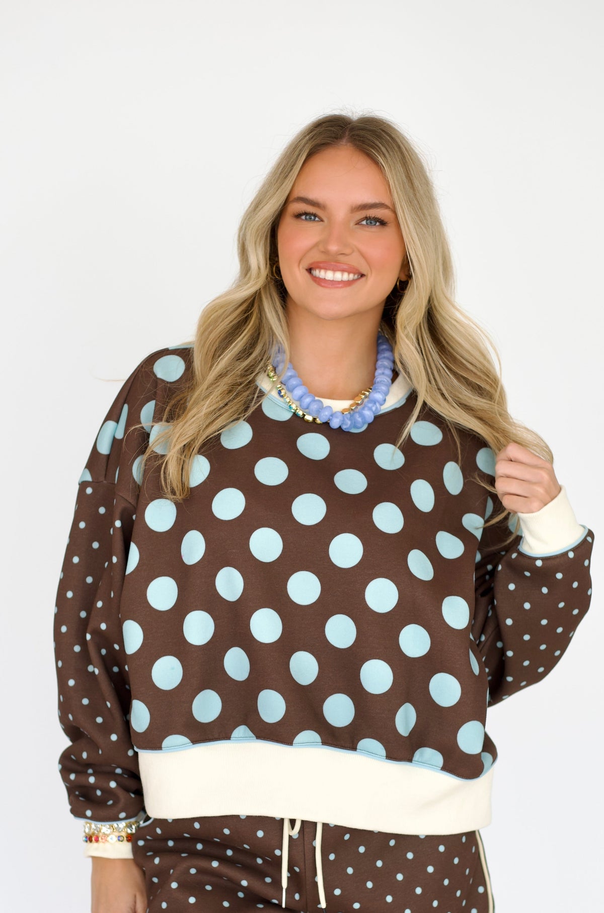Spotted in Brown & Blue Sweatshirt