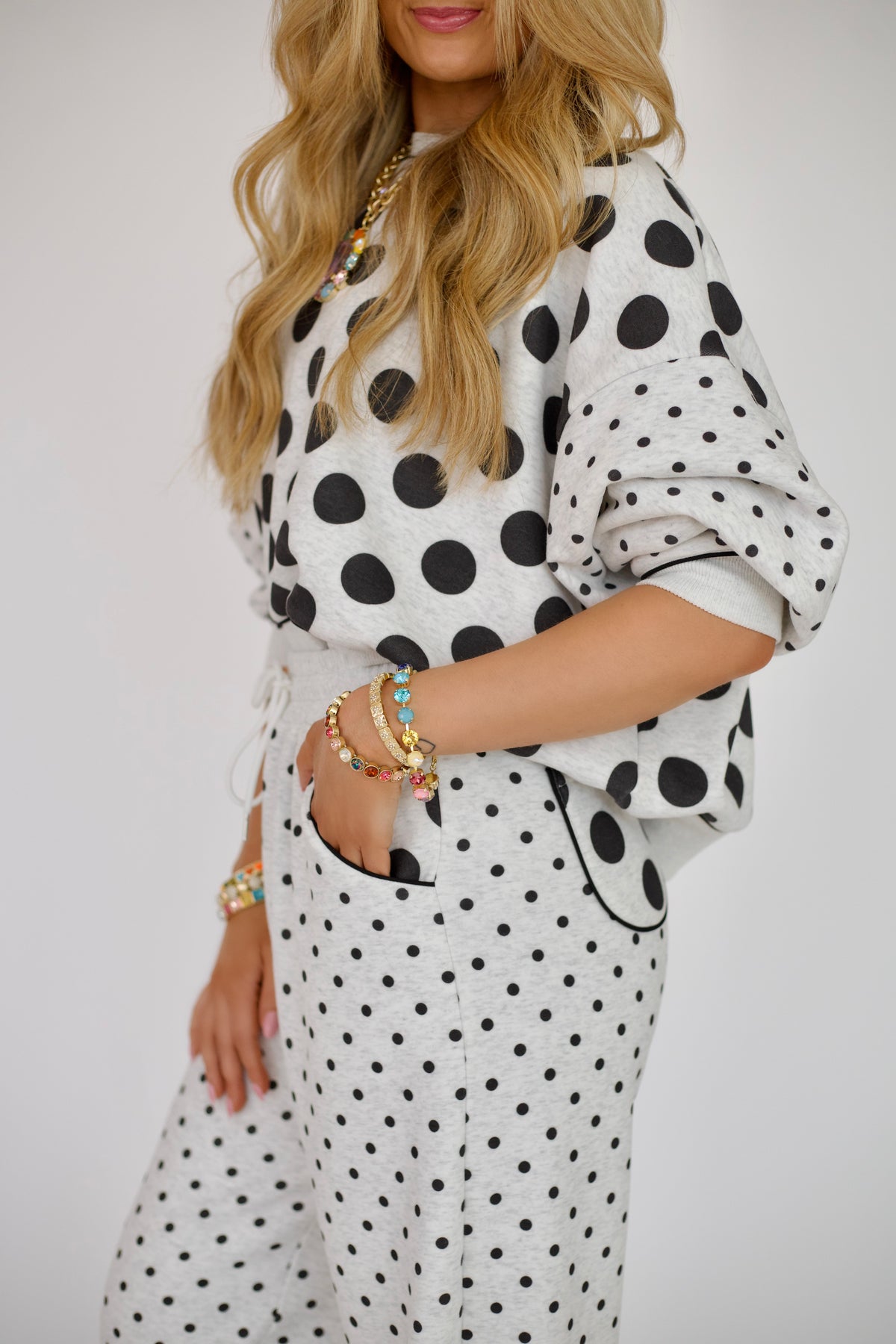 Grey Polka Dot Dream Sweatpants