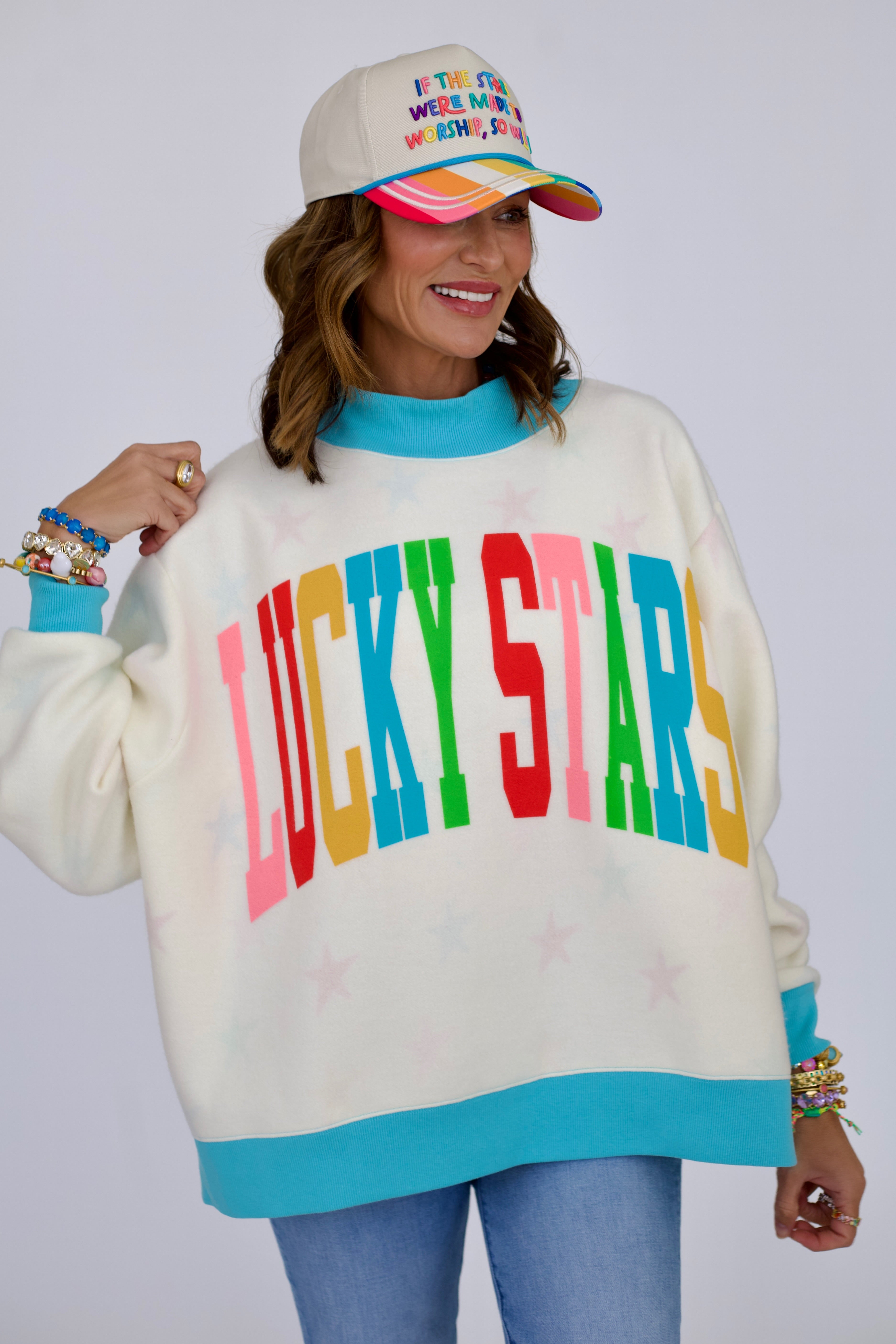 Lucky Stars 2-Sided Mock Sweatshirt