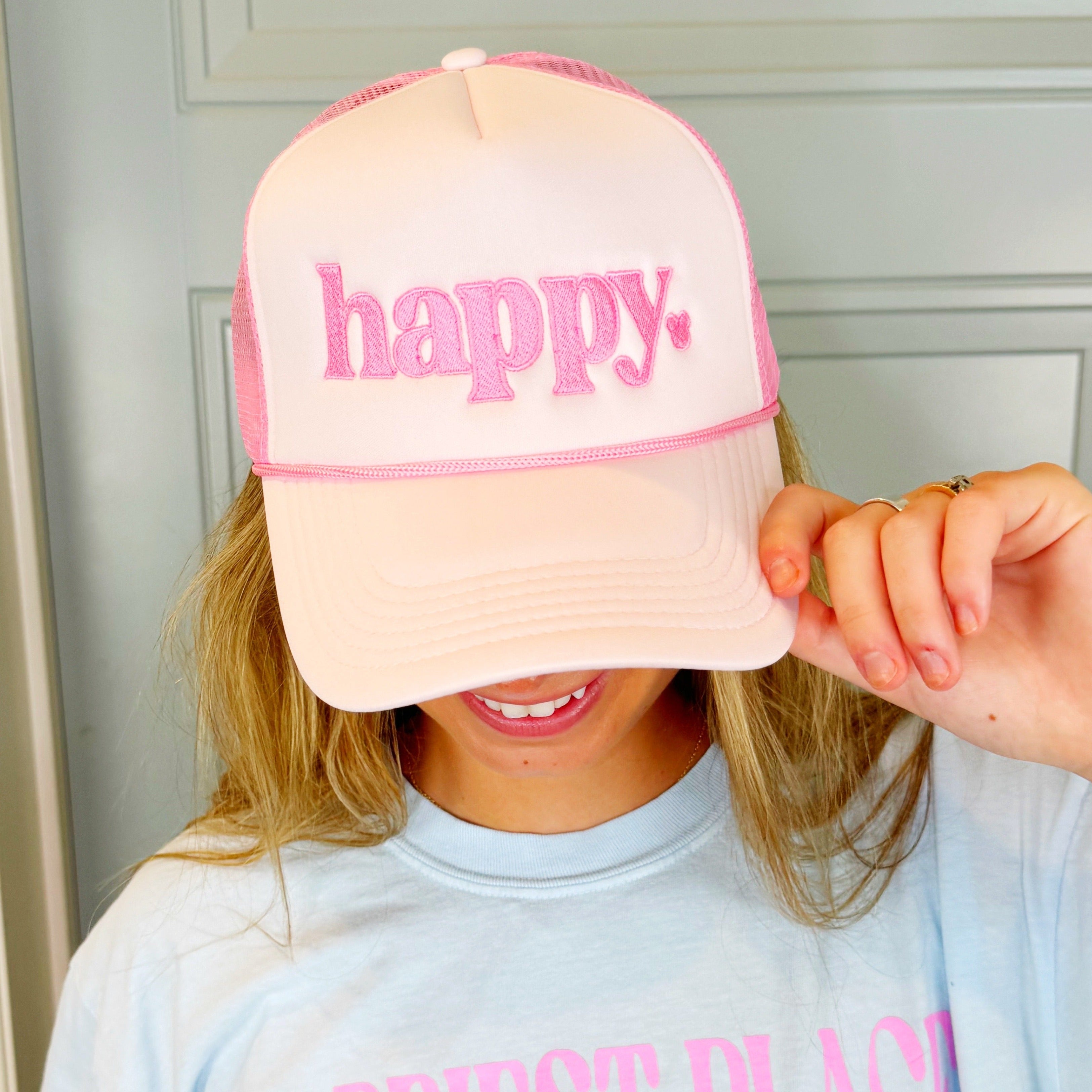 happy. Trucker Hat