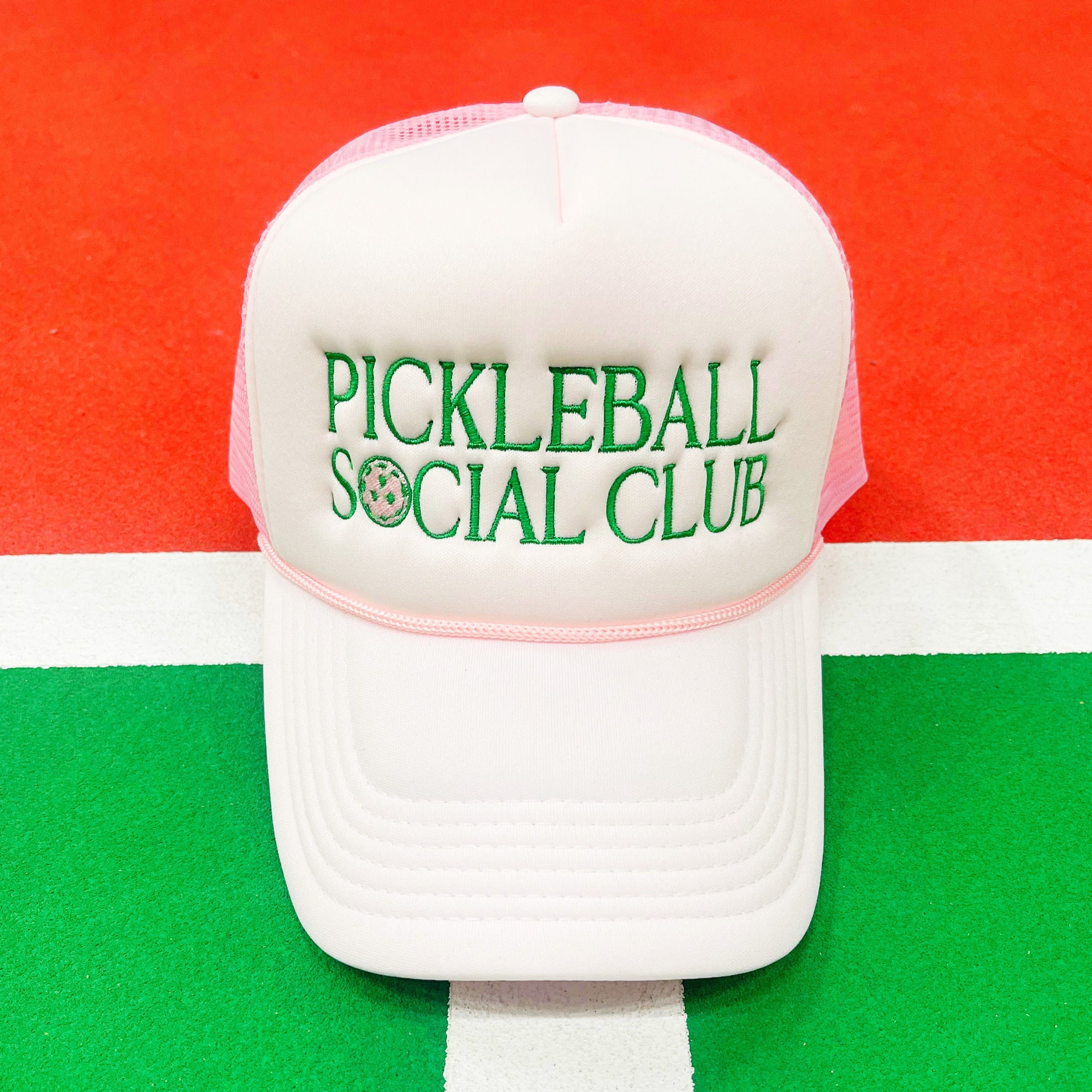 Pickleball Social Club Light Pink & Pink Trucker Hat