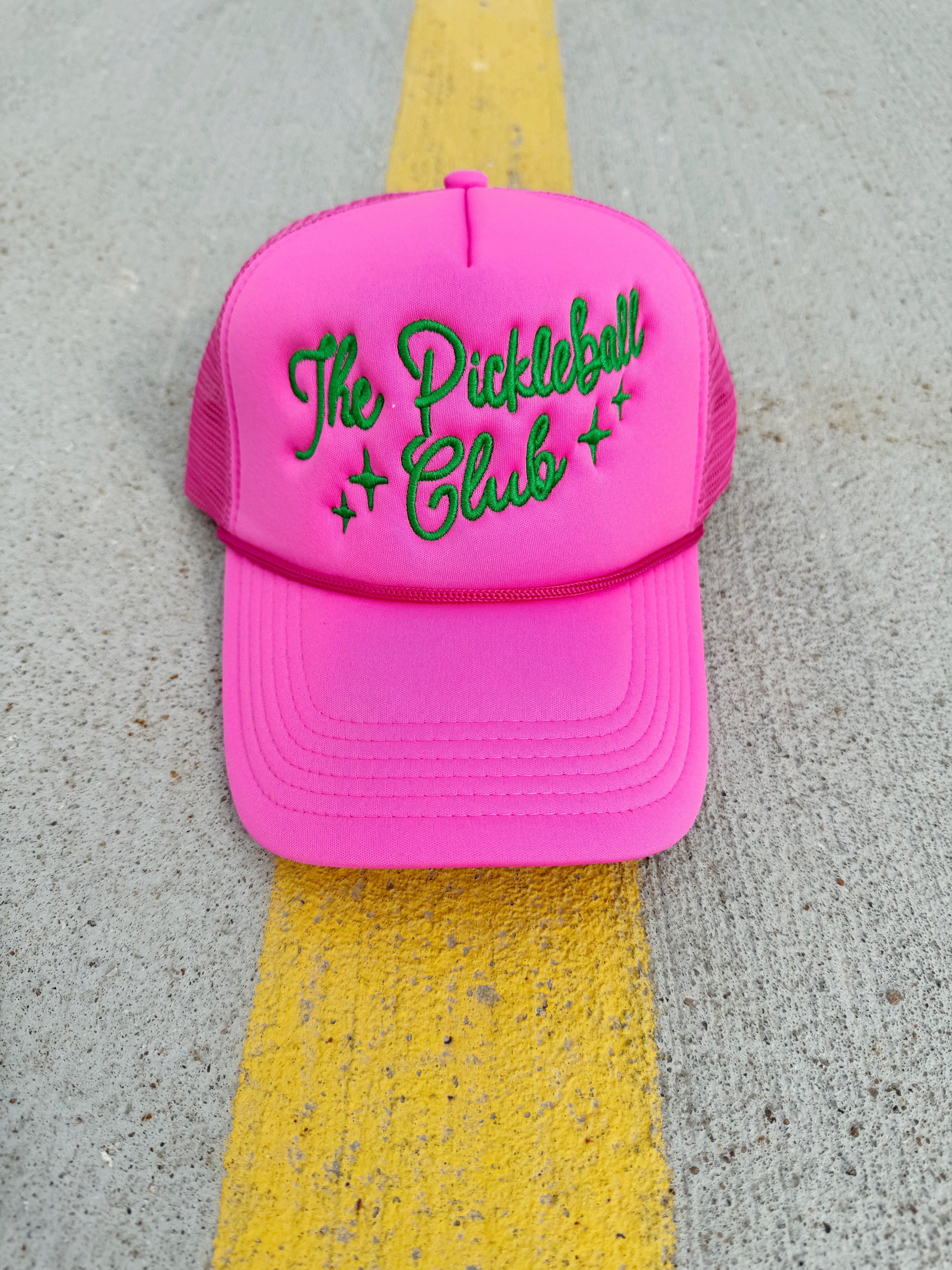 The Pickleball Club Bright Pink Trucker Hat