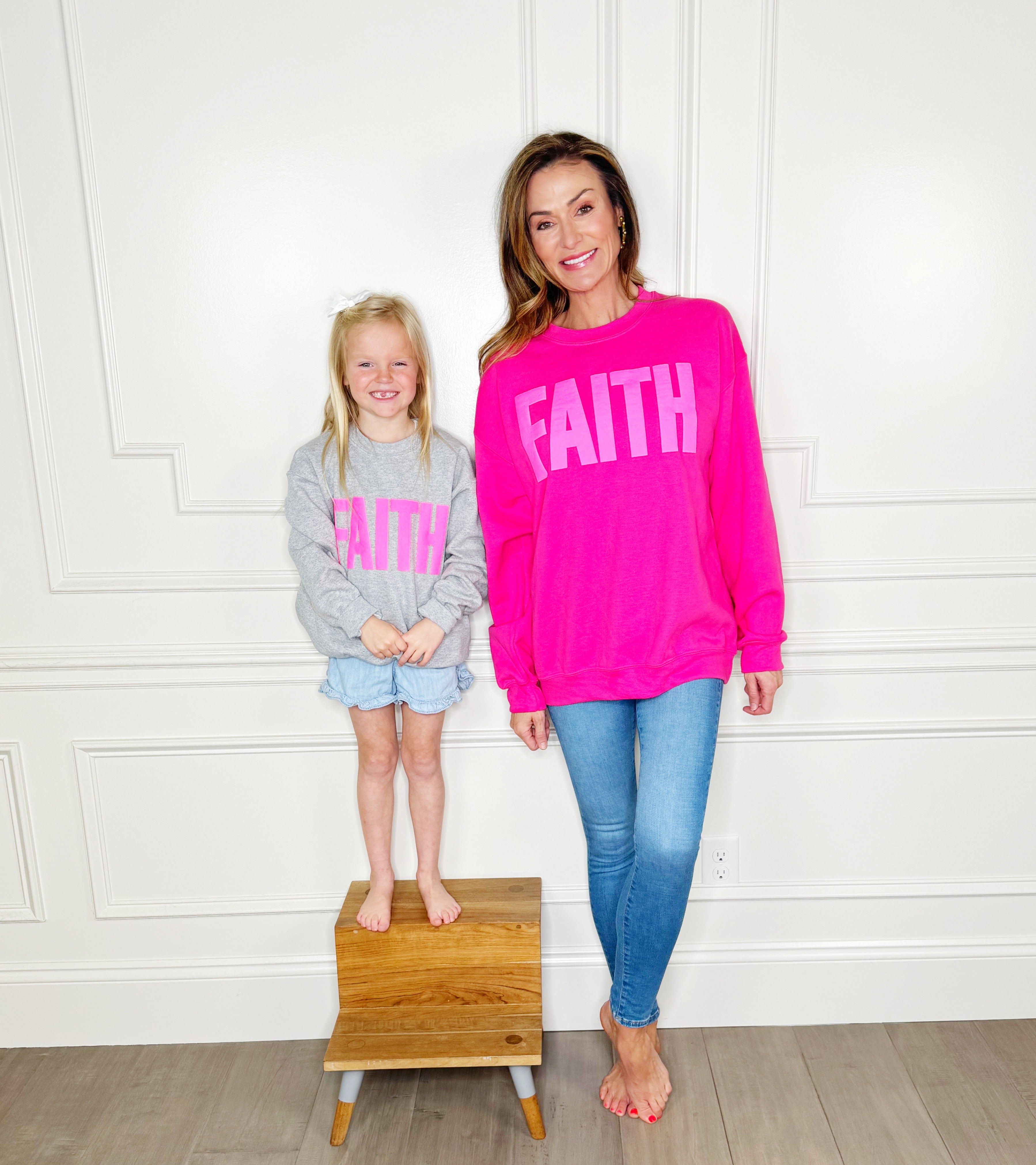 Puff Pink Faith Youth & Adult Sweatshirt