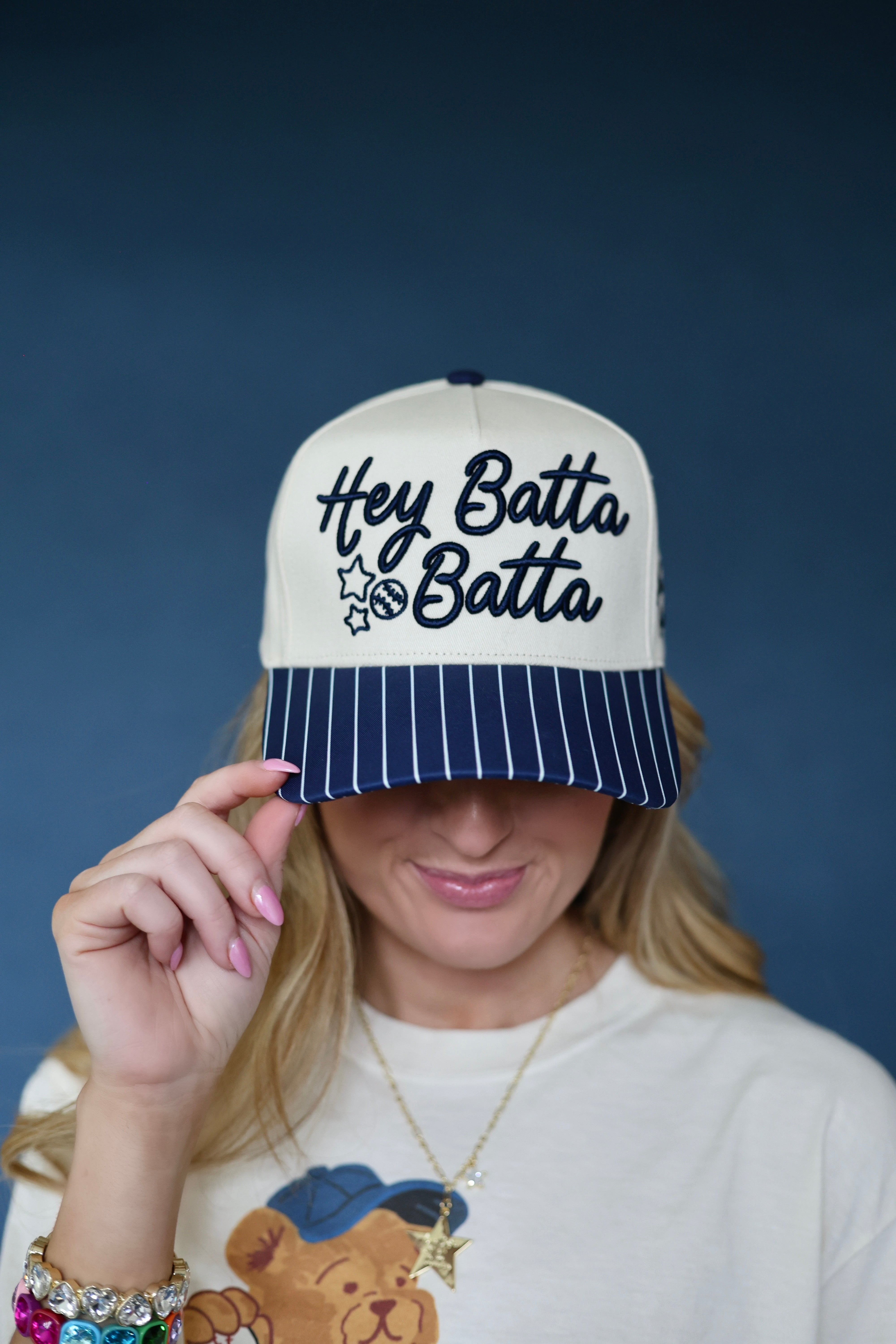 Navy Stripes Hey Batta Batta Hat-Pre Order