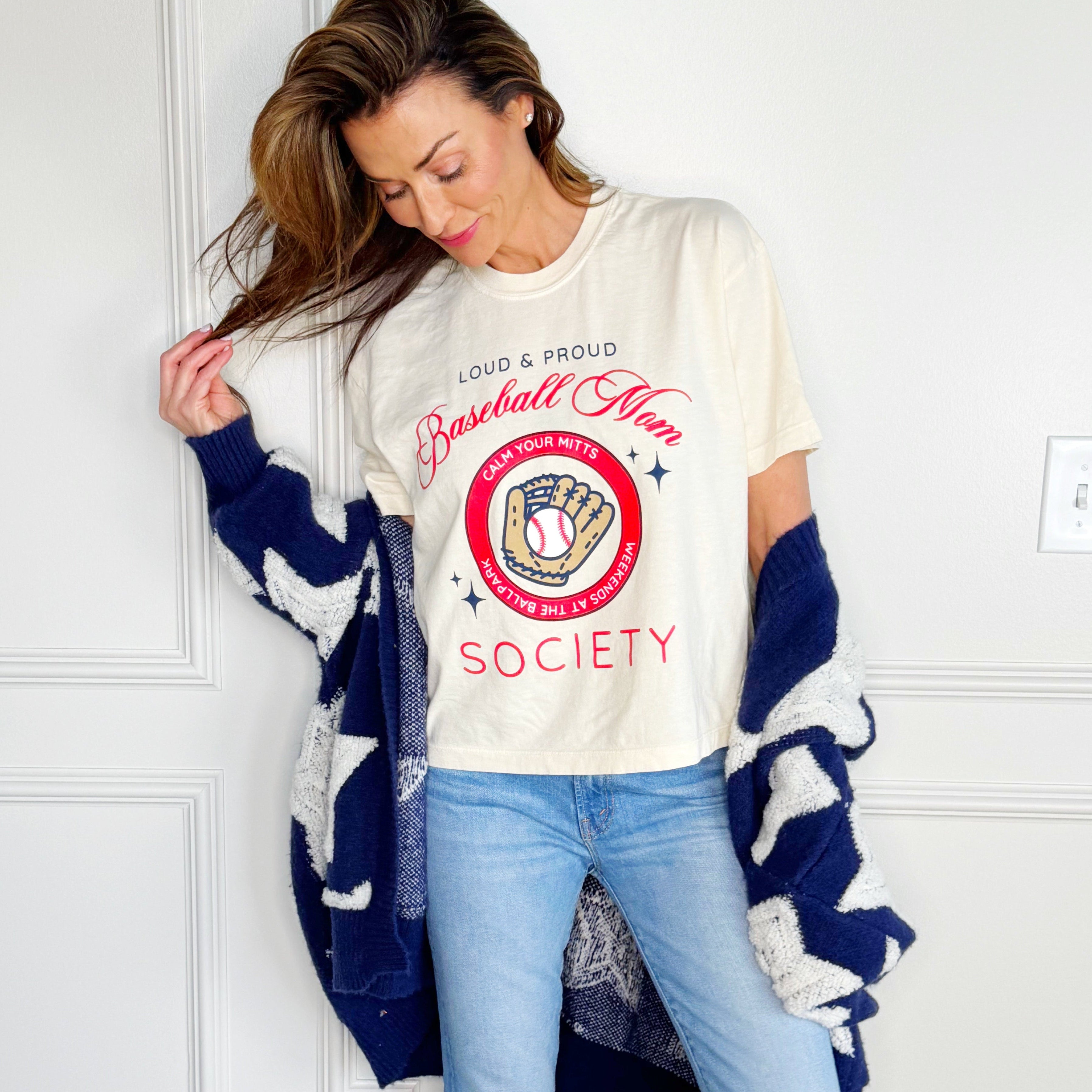 Baseball Mom Society Cropped Tee