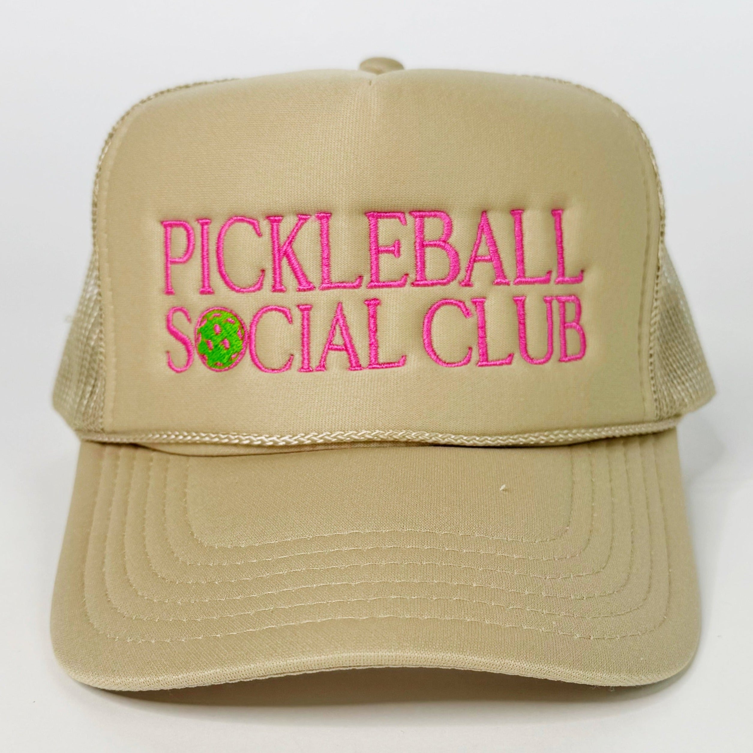 Pickleball Social Club Tan Trucker Hat