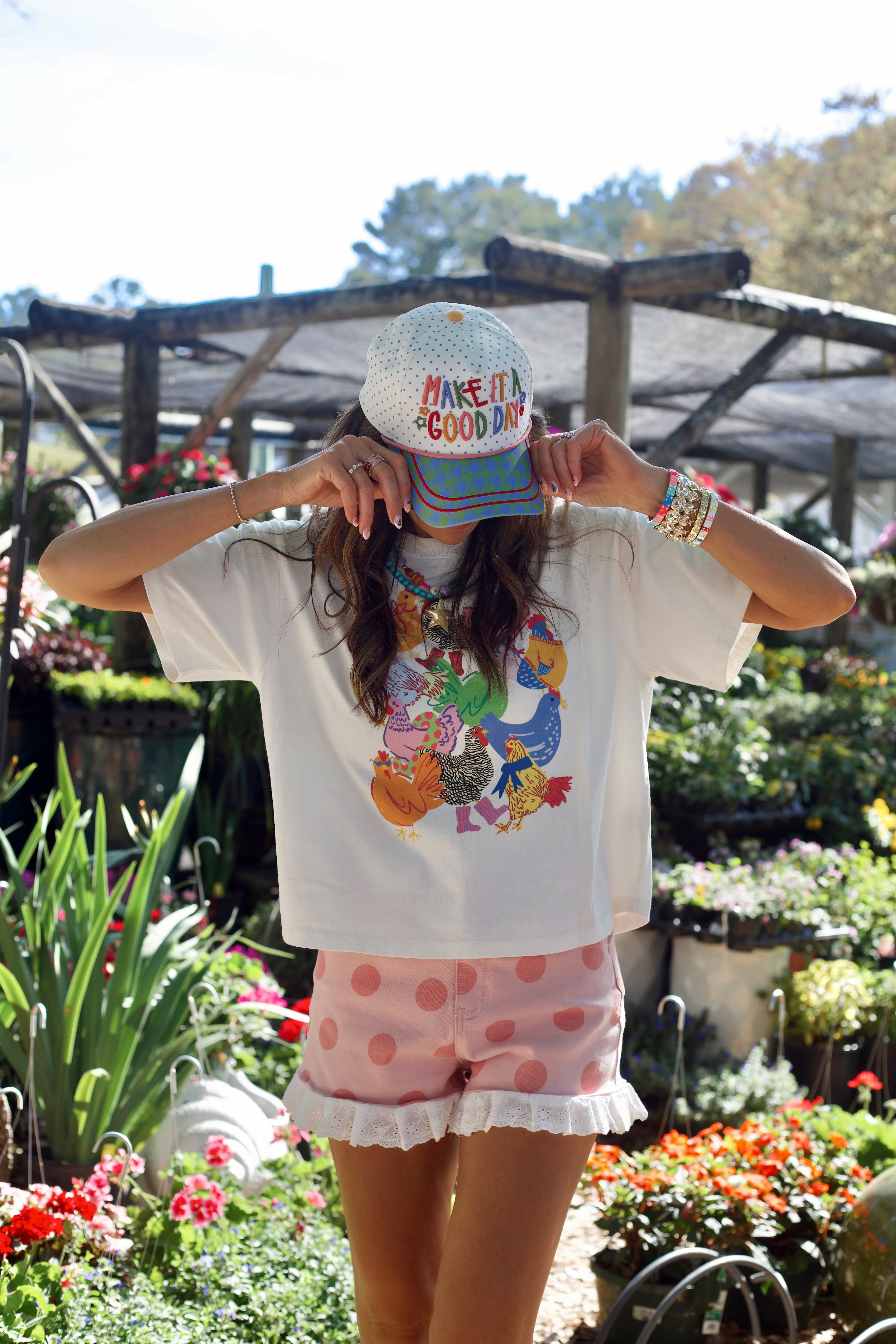 Chicken Collage Crop Tee- Pre Order