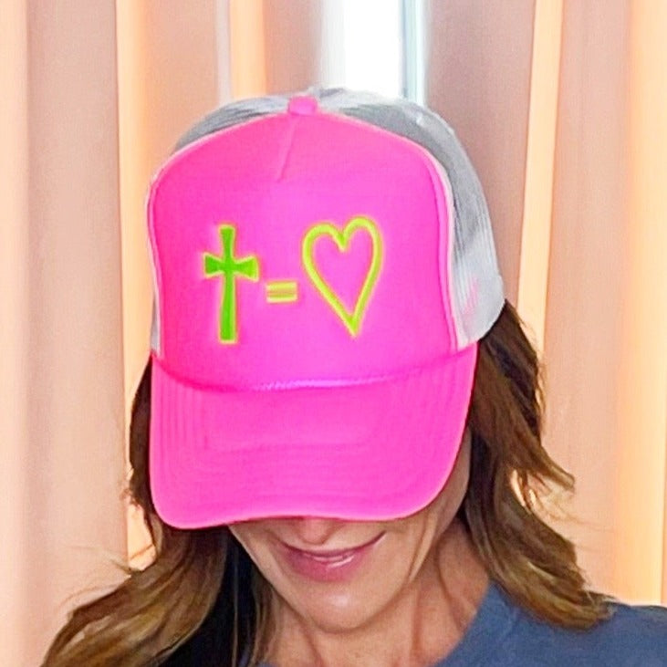 Cross = Heart Trucker Hat