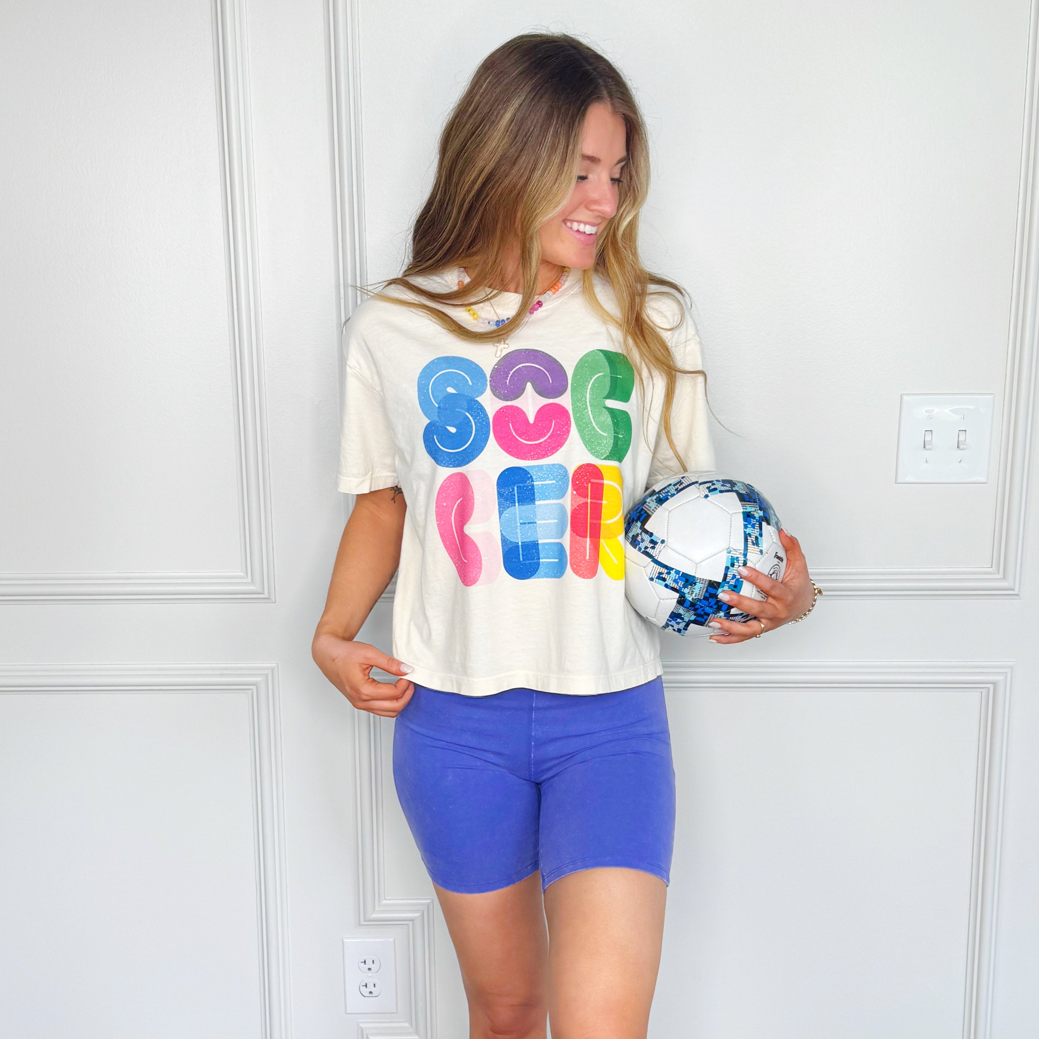 Vibrant Soccer Crop Tee