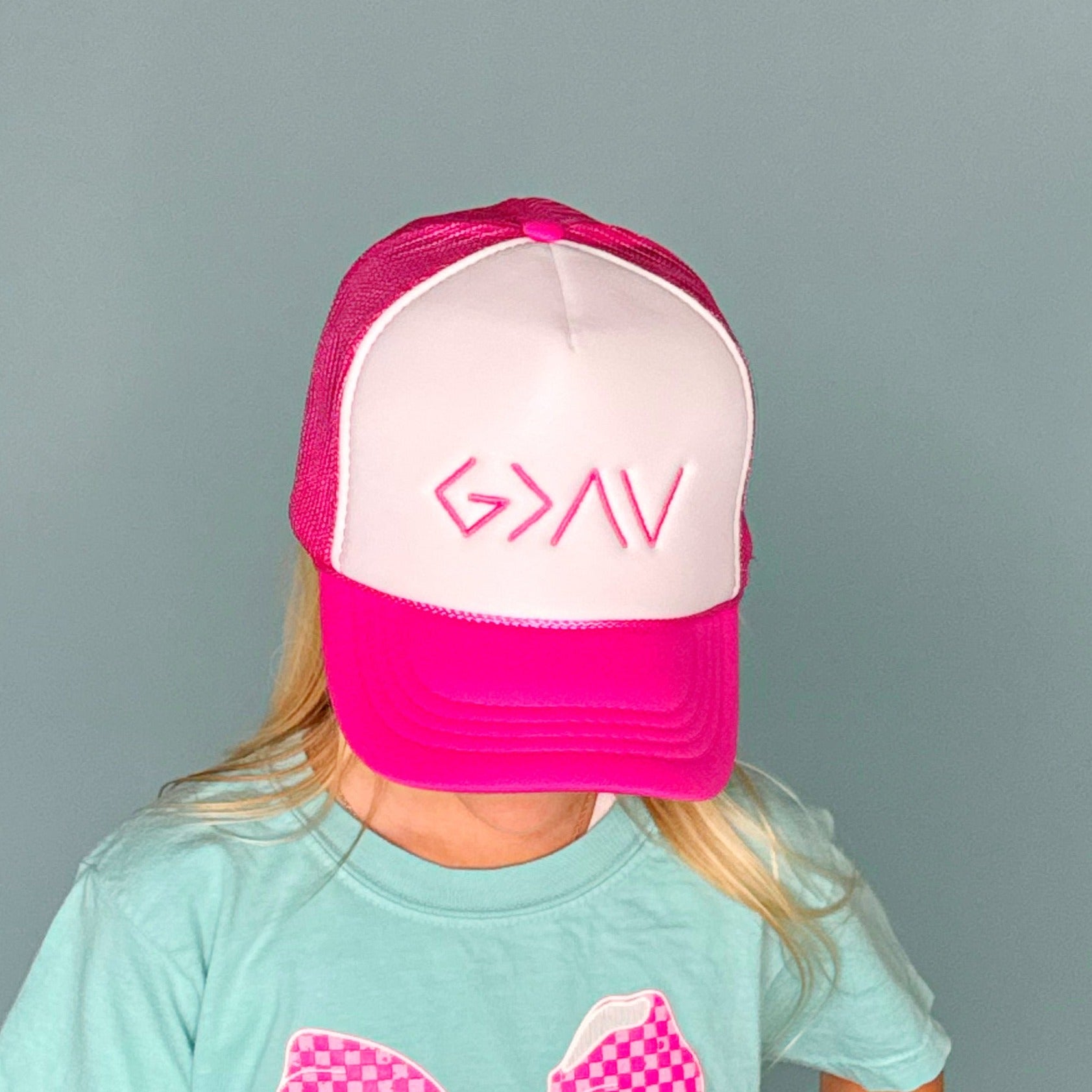 God is Greater Than Highs and Lows Youth Trucker Hat