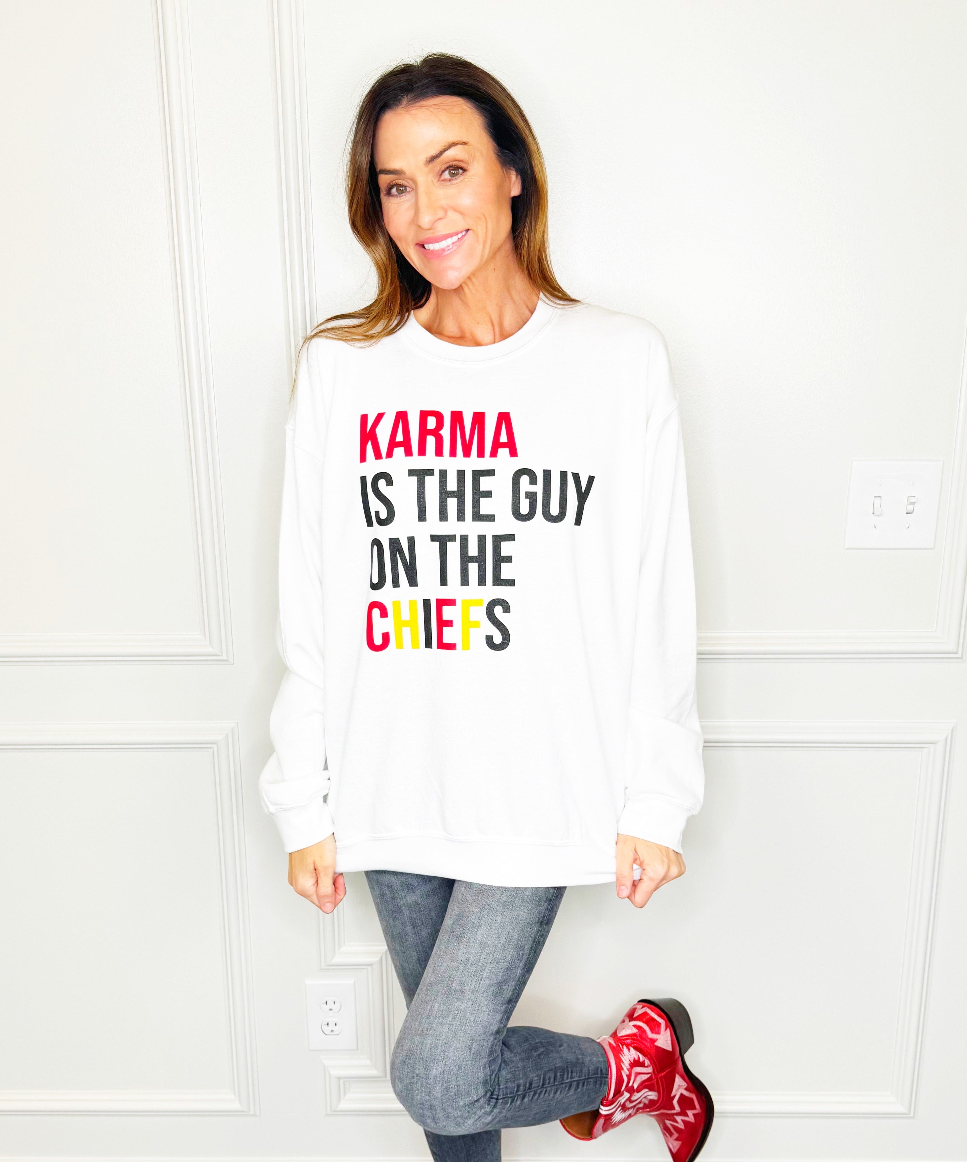 Karma is the Guy on the Chiefs Sweatshirt