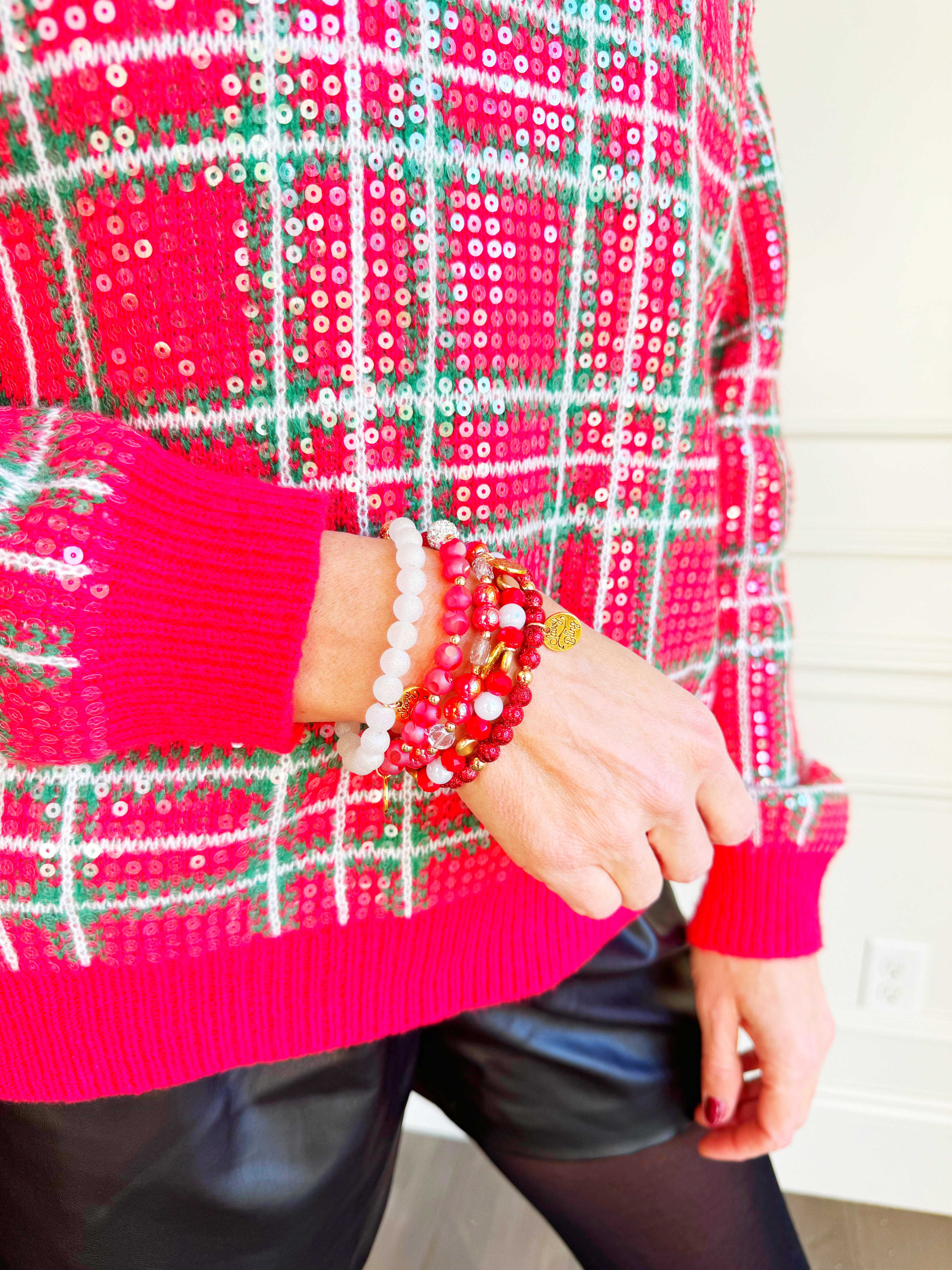 Red & Gold Stacking Bracelets