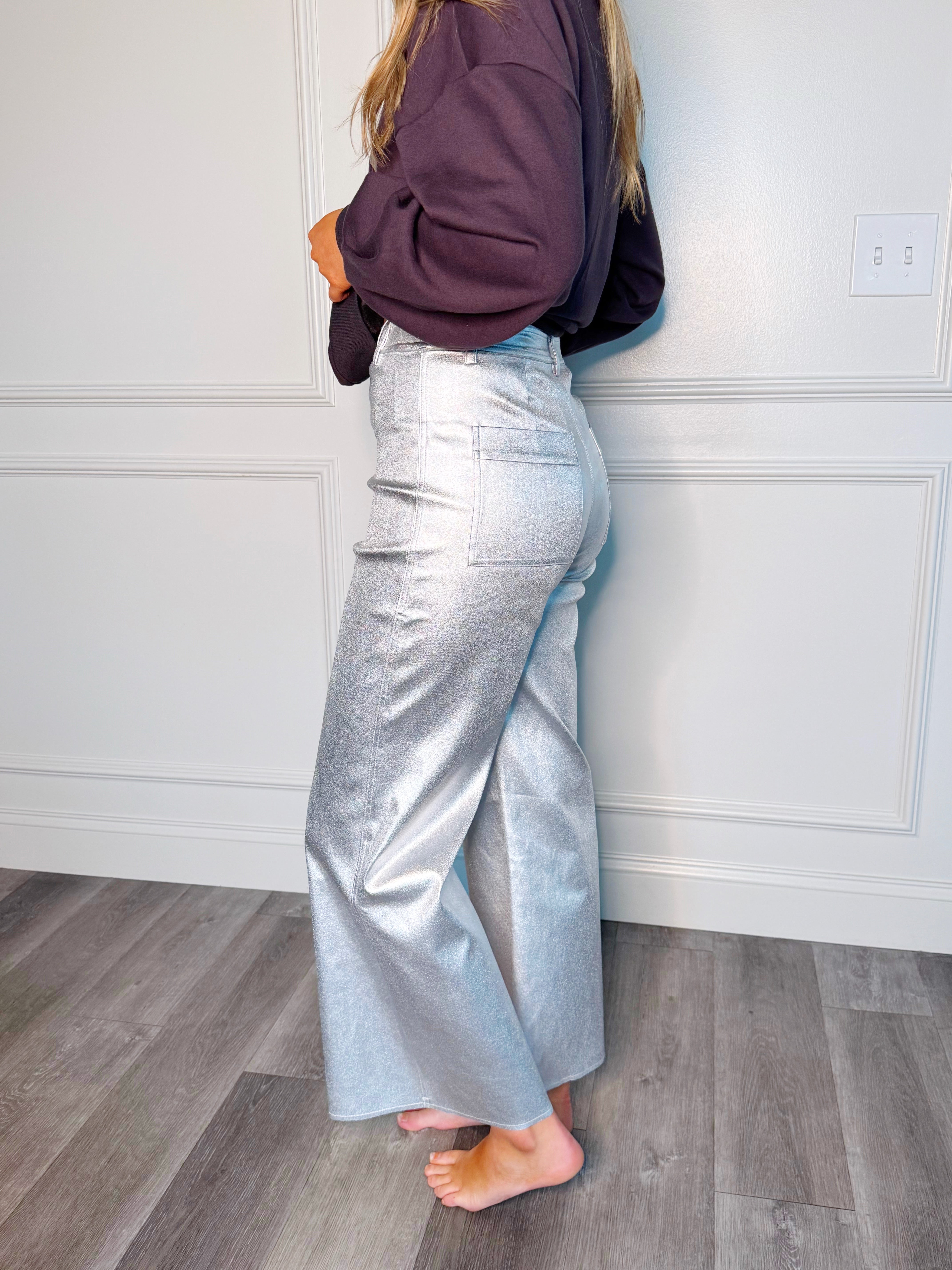 Silver Wide Leg Jean