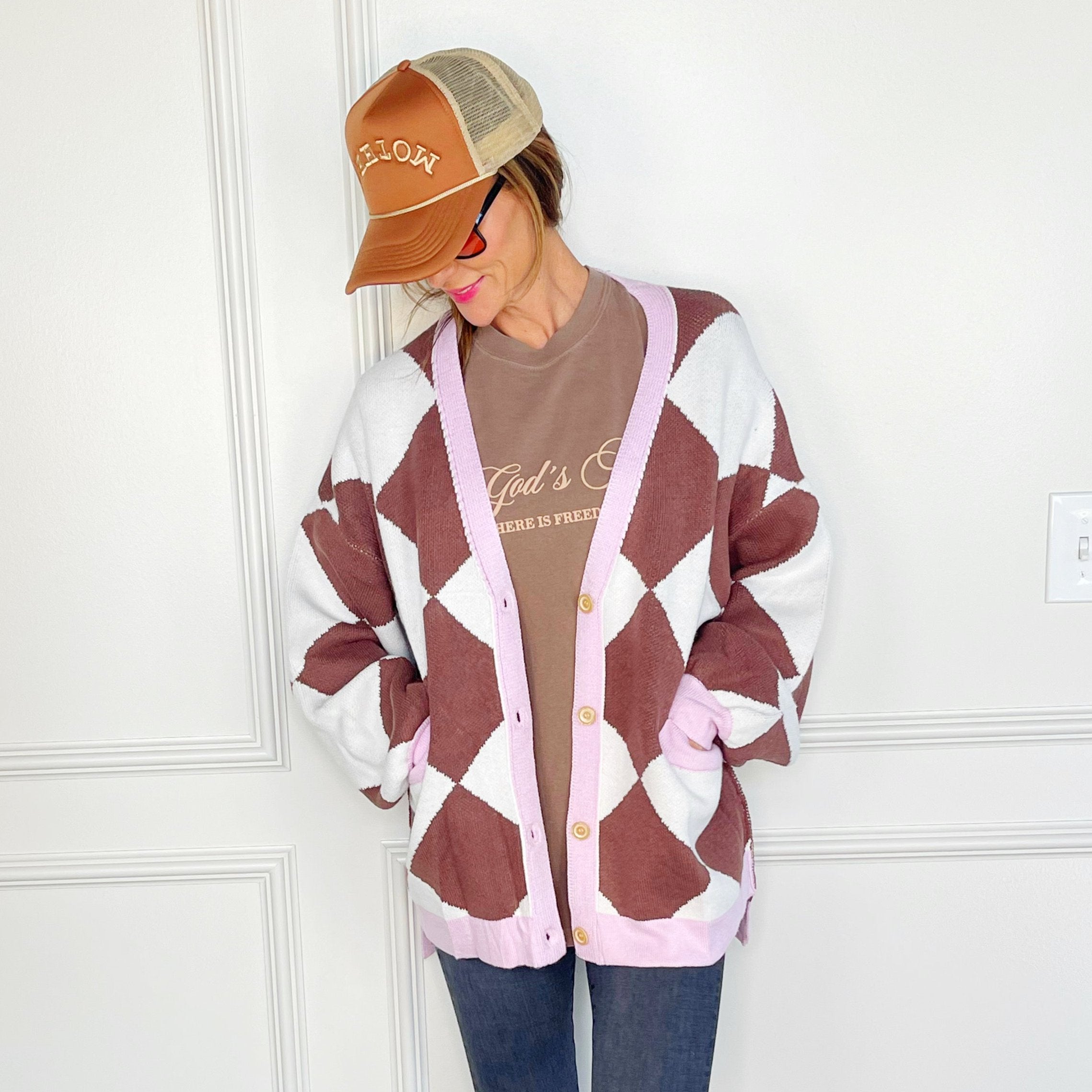 Pink diamond cardigan best sale