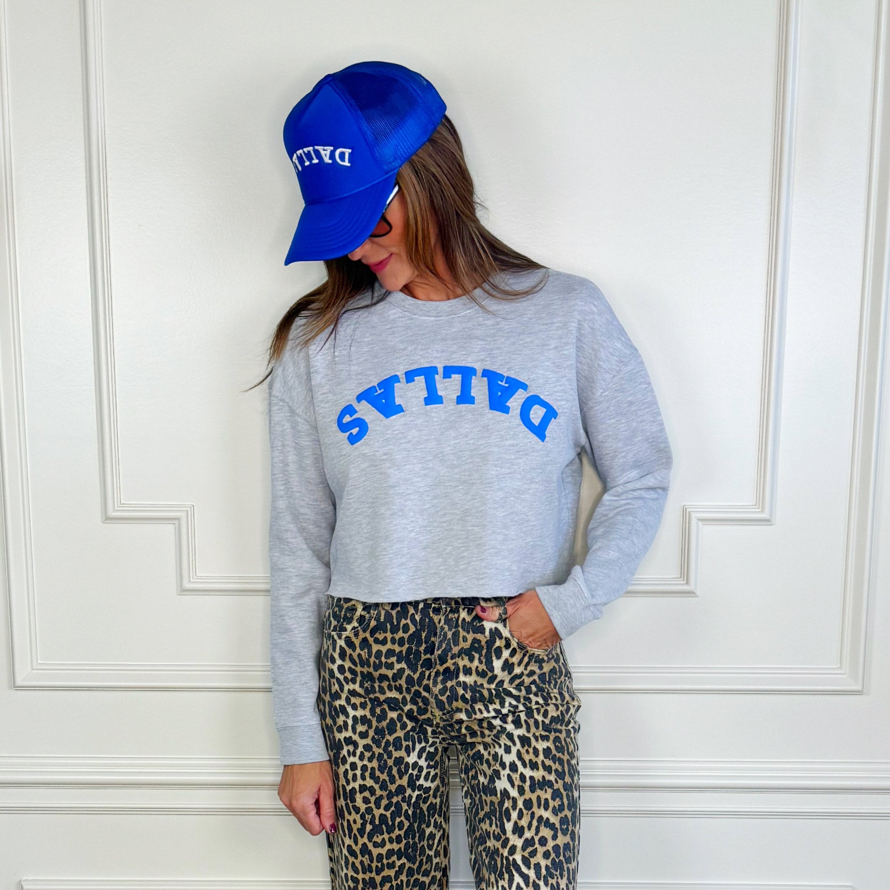 Upside Down Puff Dallas Cropped Sweatshirt