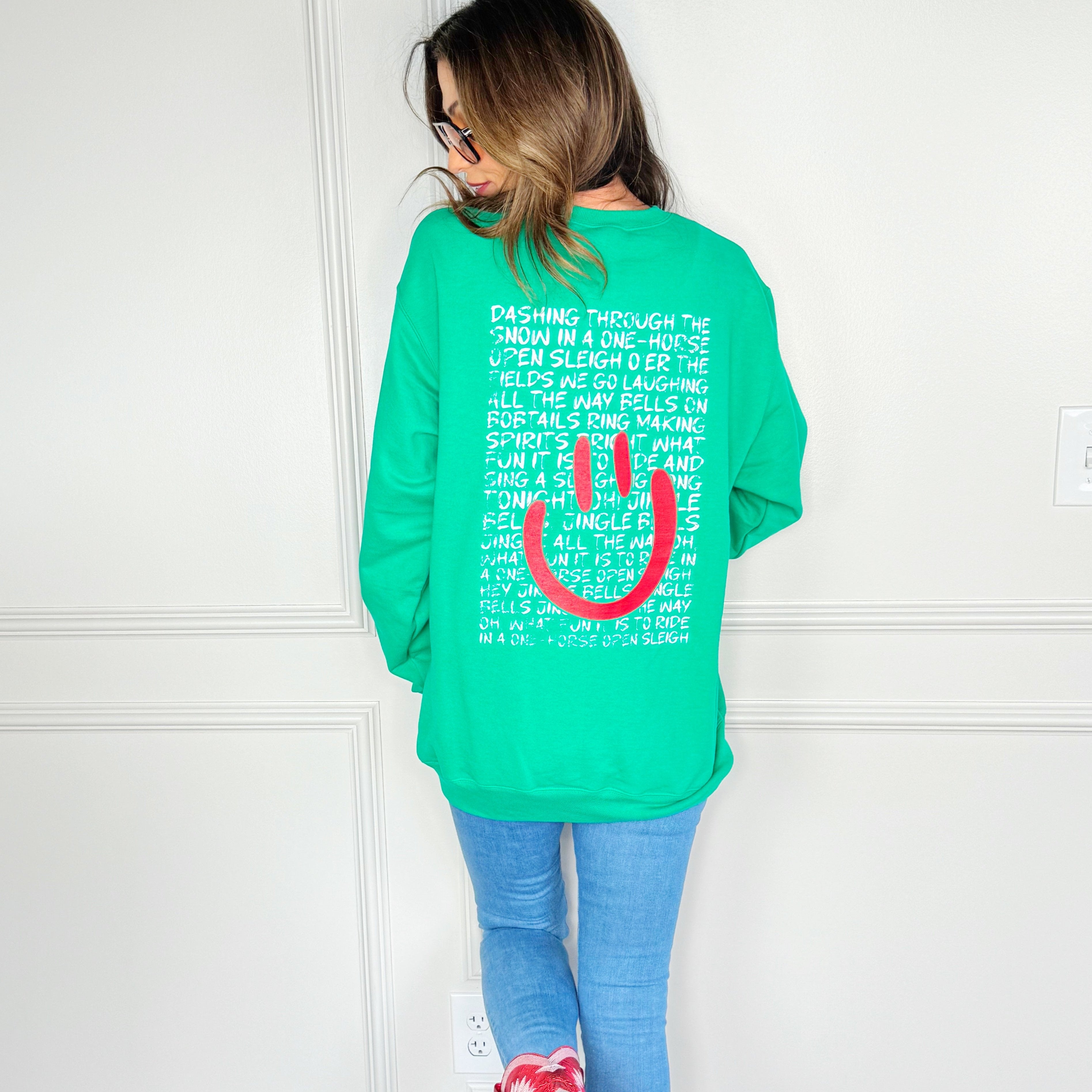 Smiley Christmas Lyrics Youth & Adult Sweatshirt