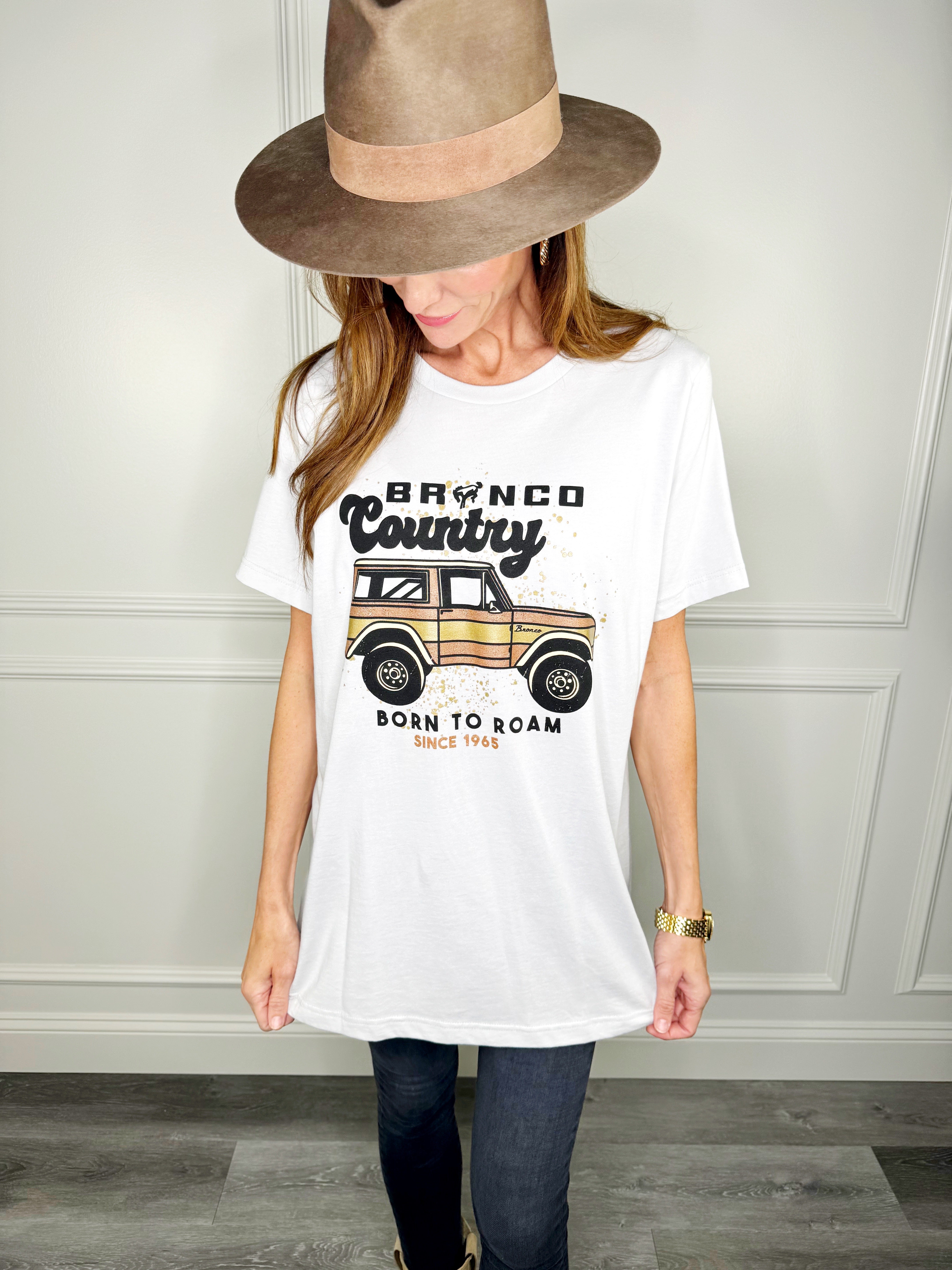 Bronco Country White Tee