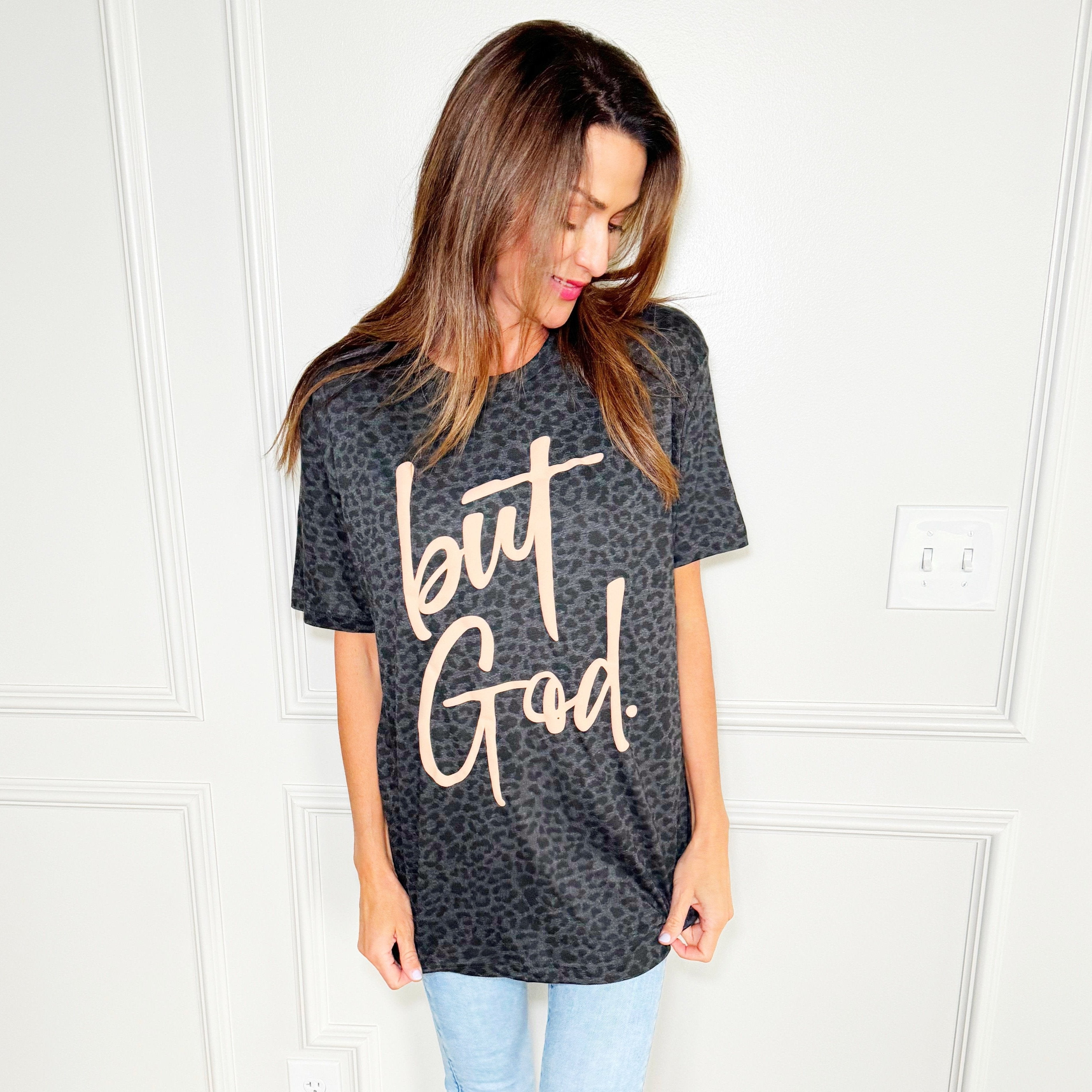 Puff But God Black Leopard Tee