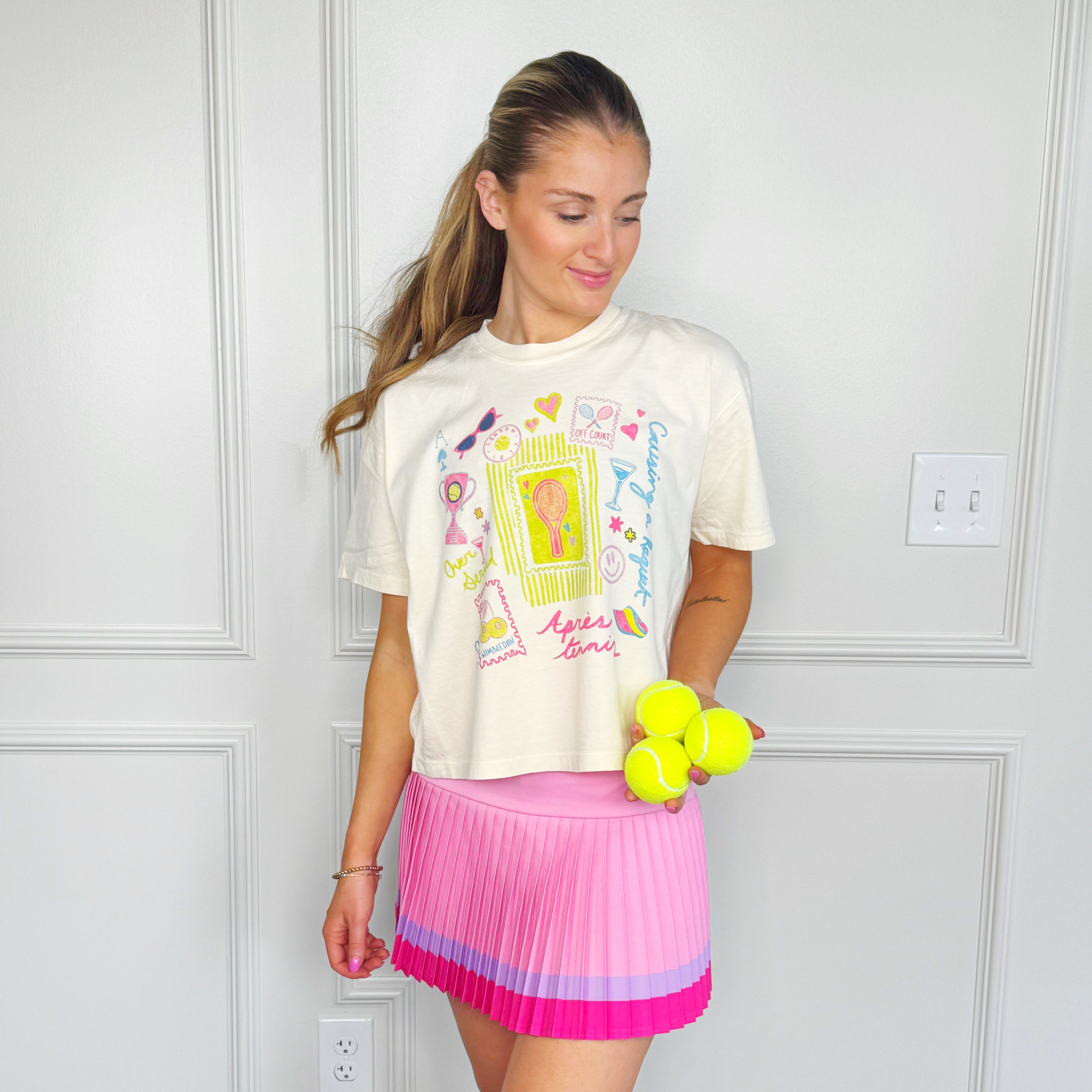 Tennis Stamps Cropped Tee