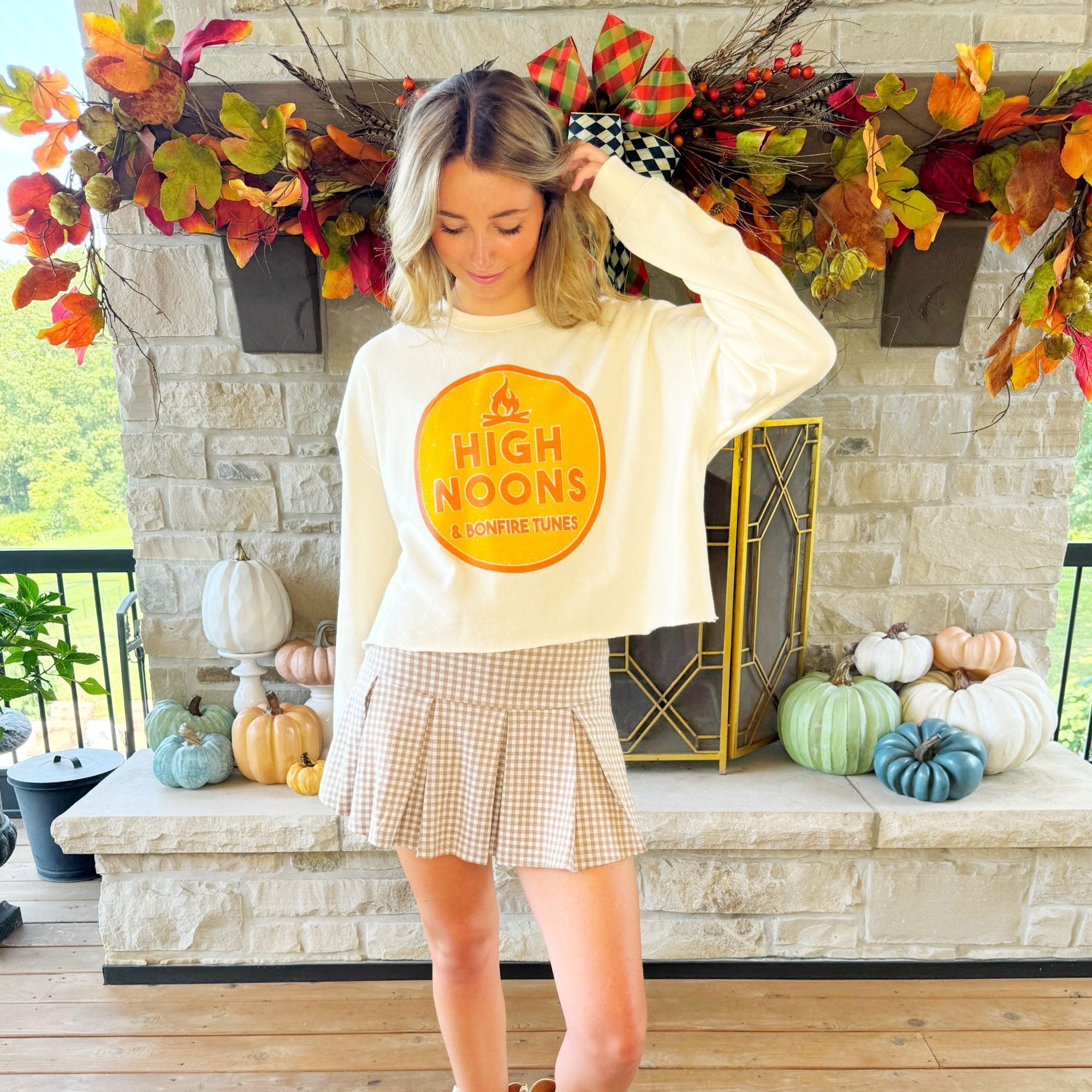 High Noons & Bonfire Tunes Circle Cropped Sweatshirt