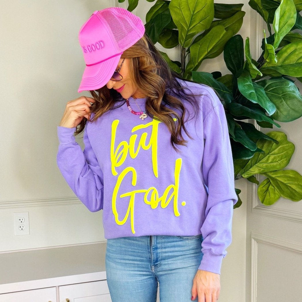 Puff But God Purple Comfort Color Sweatshirt